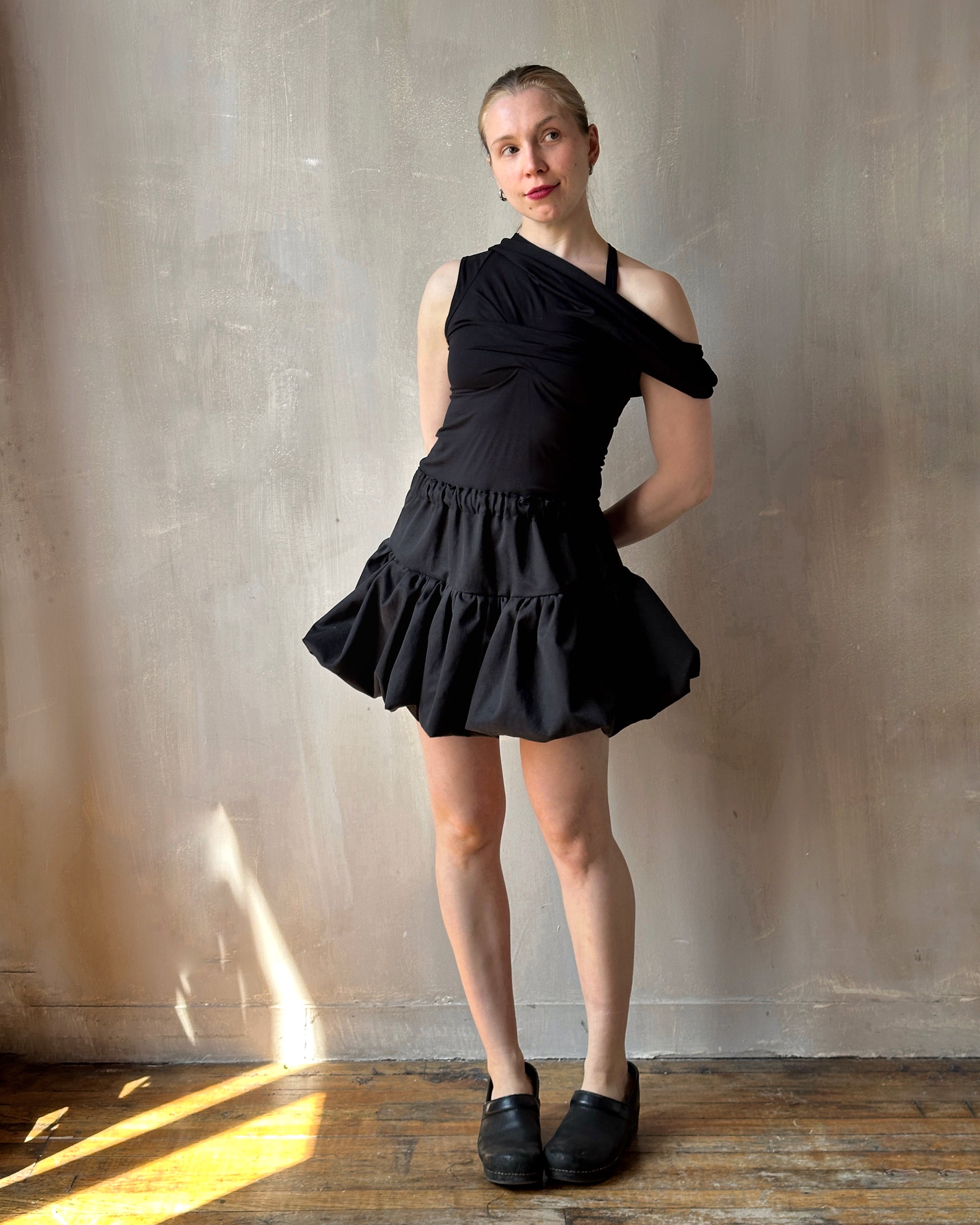 Sample Sale: Bubble Skort in Black Twill (Size I)