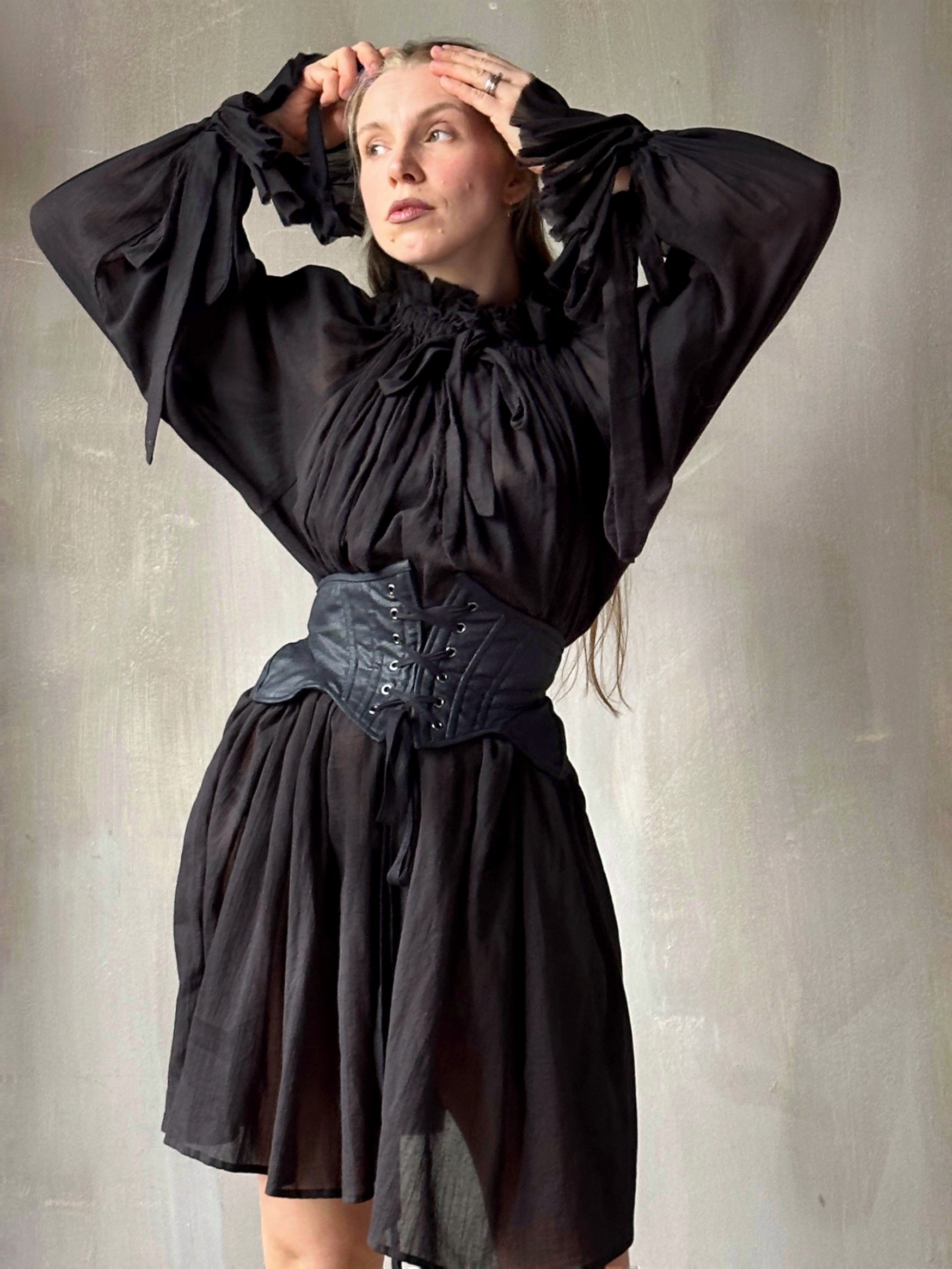 Alchemist Chemise in Black Cotton Gauze