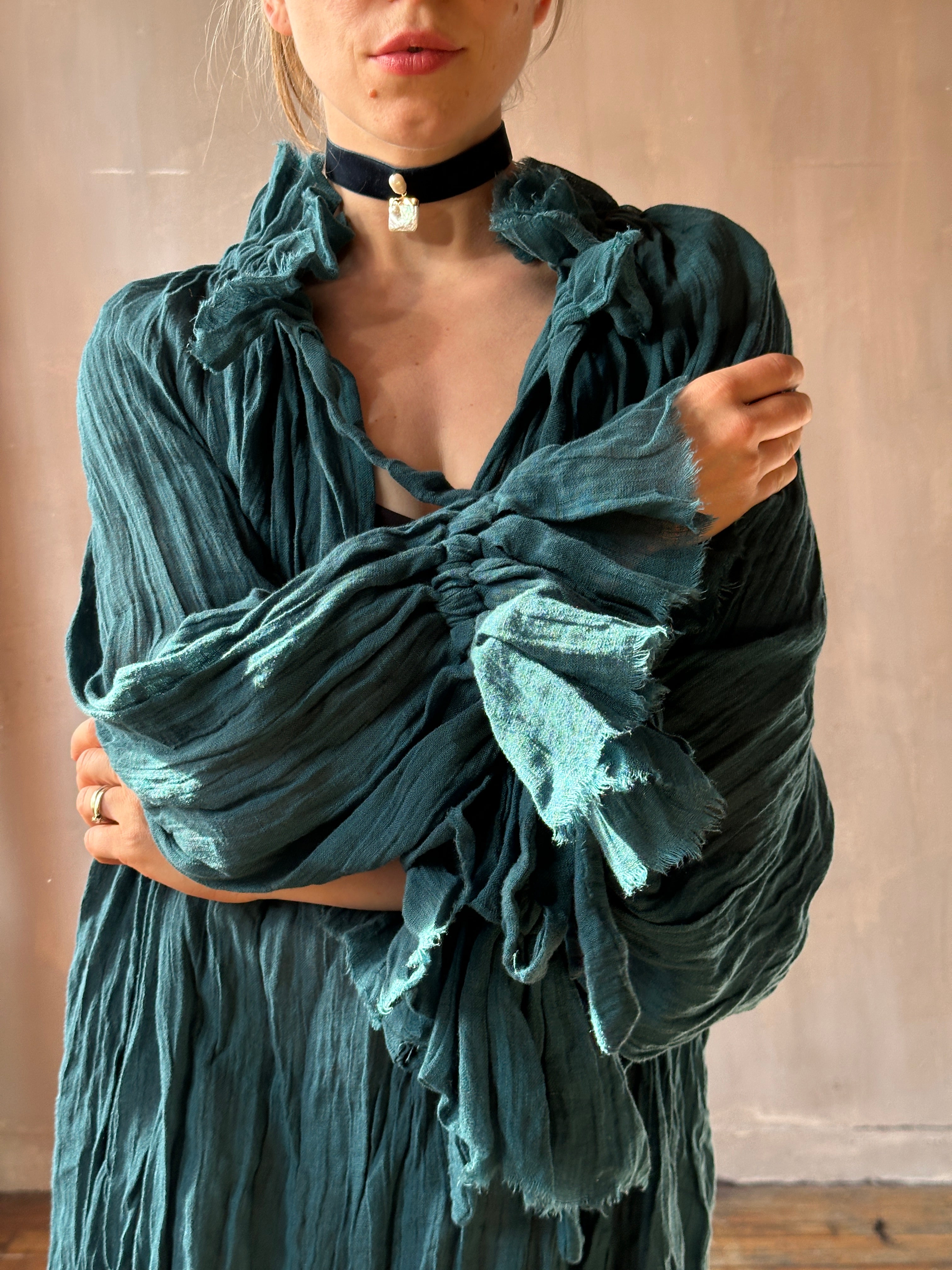 Alchemist Chemise in Teal Linen