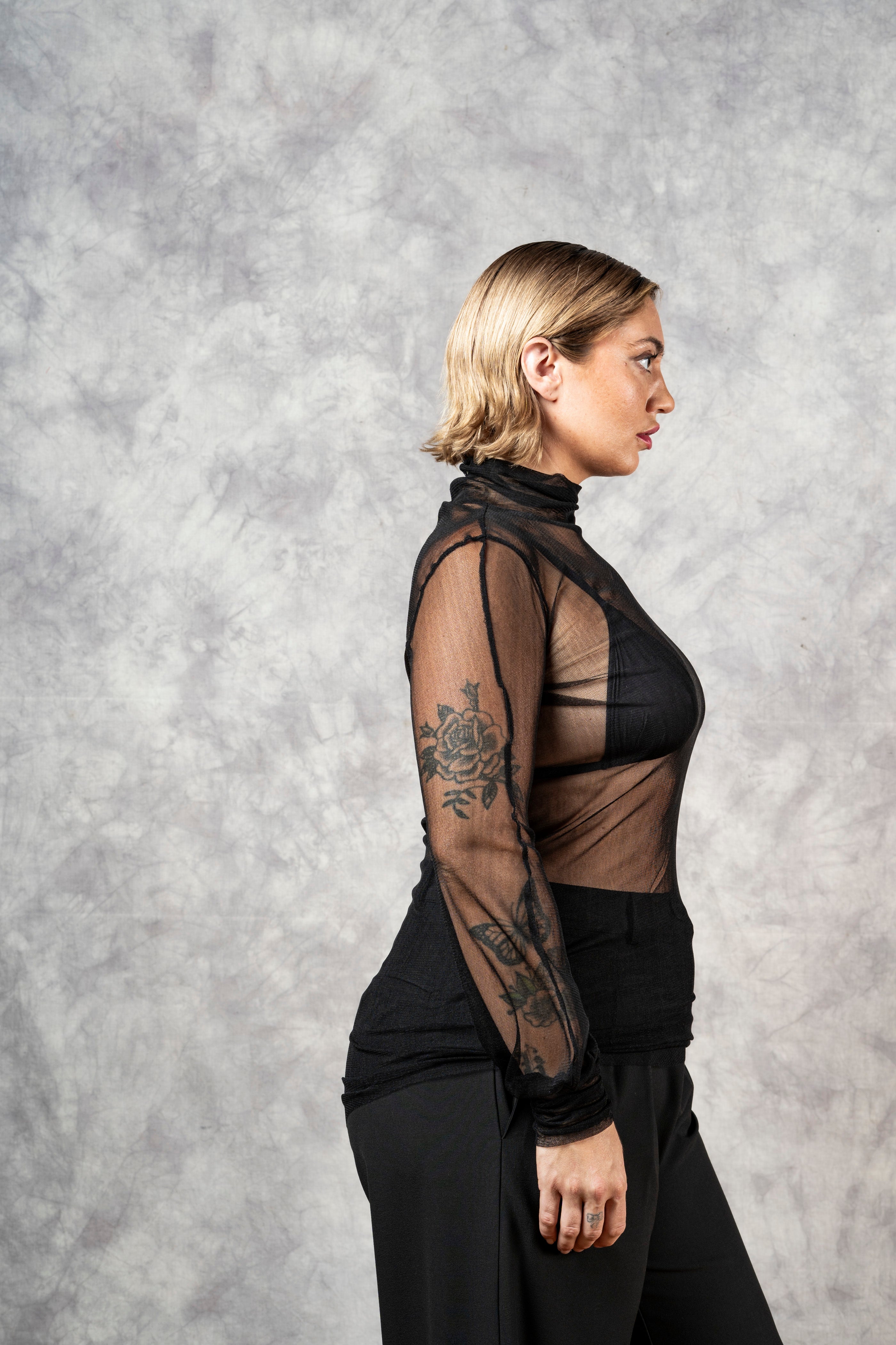 Bishop Sleeve Silk Tulle Hourglass Tunic