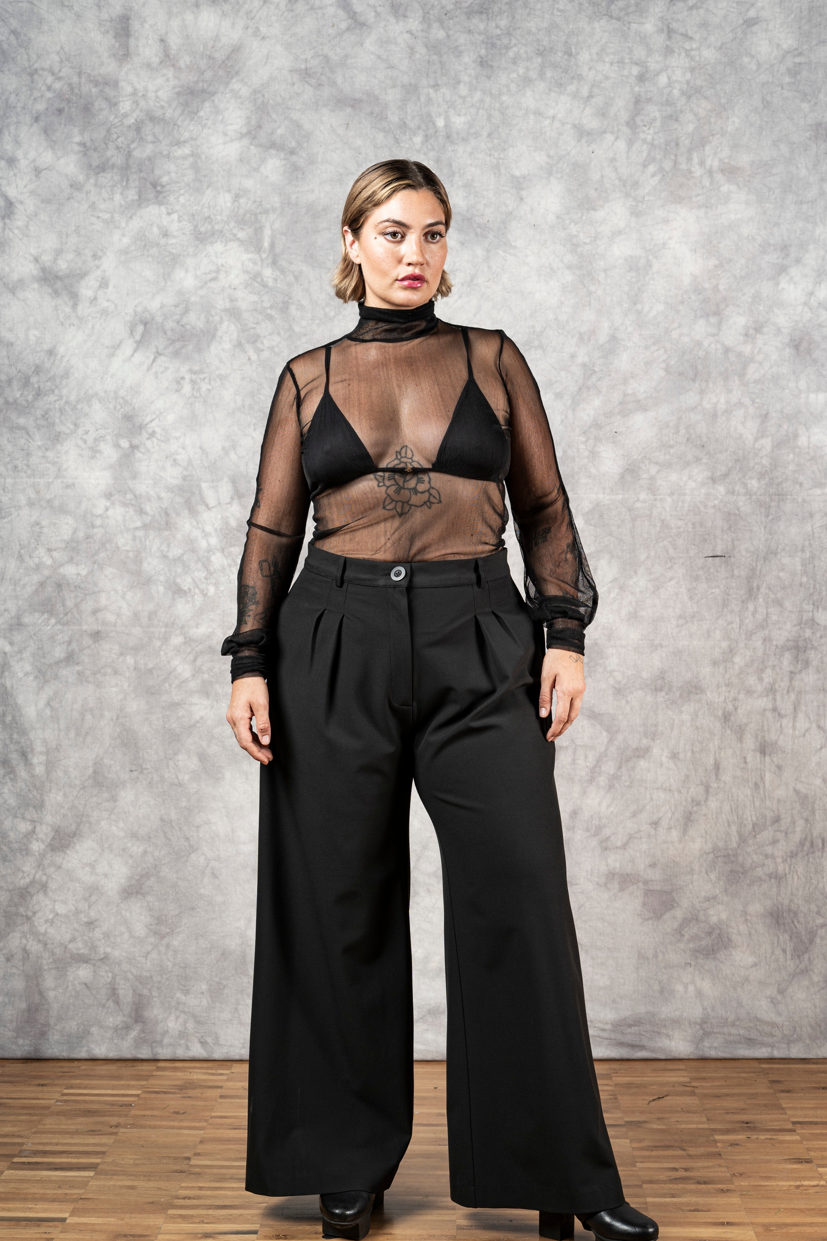 Bishop Sleeve Silk Tulle Hourglass Tunic