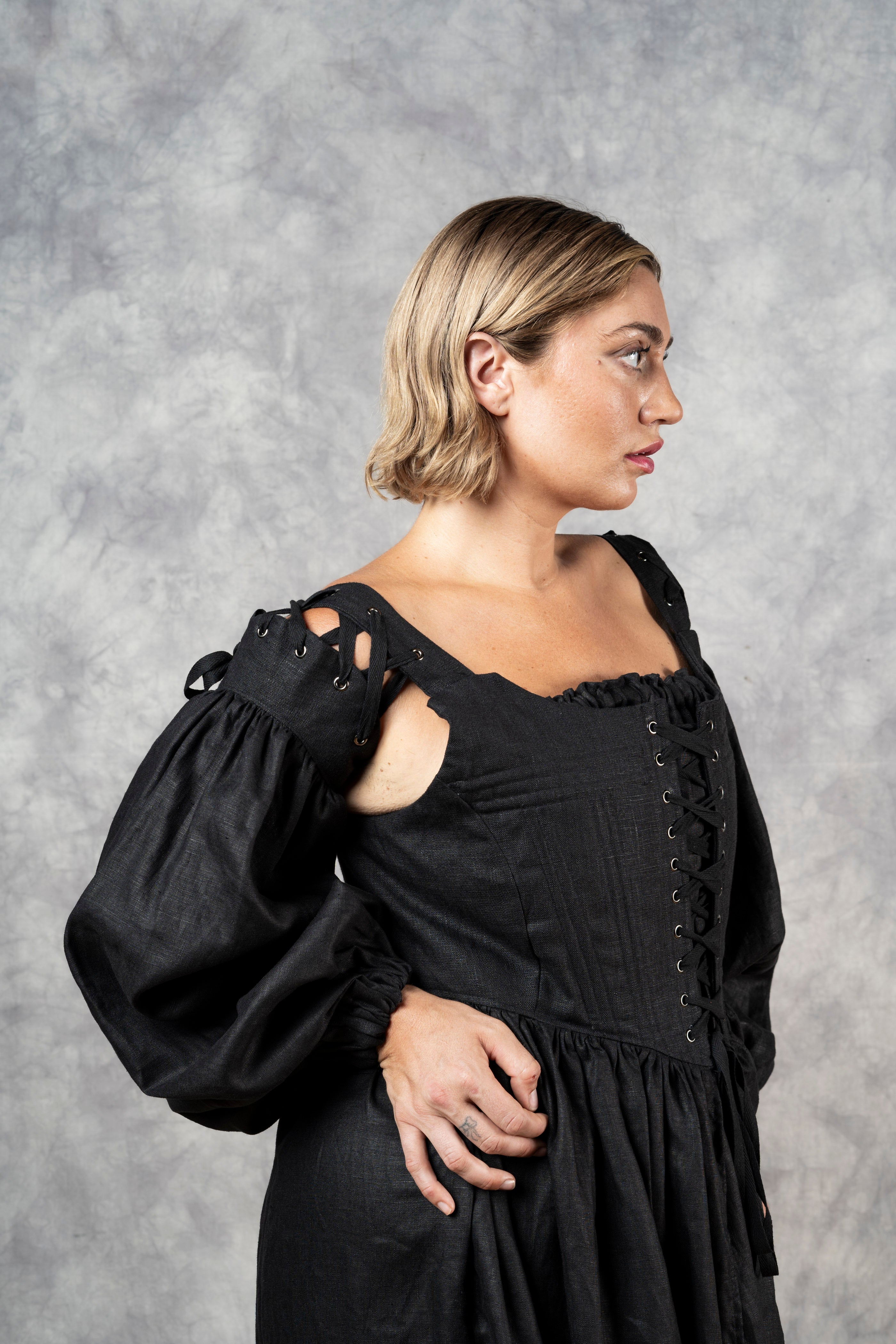 Caterina Dress with Bishop Sleeves