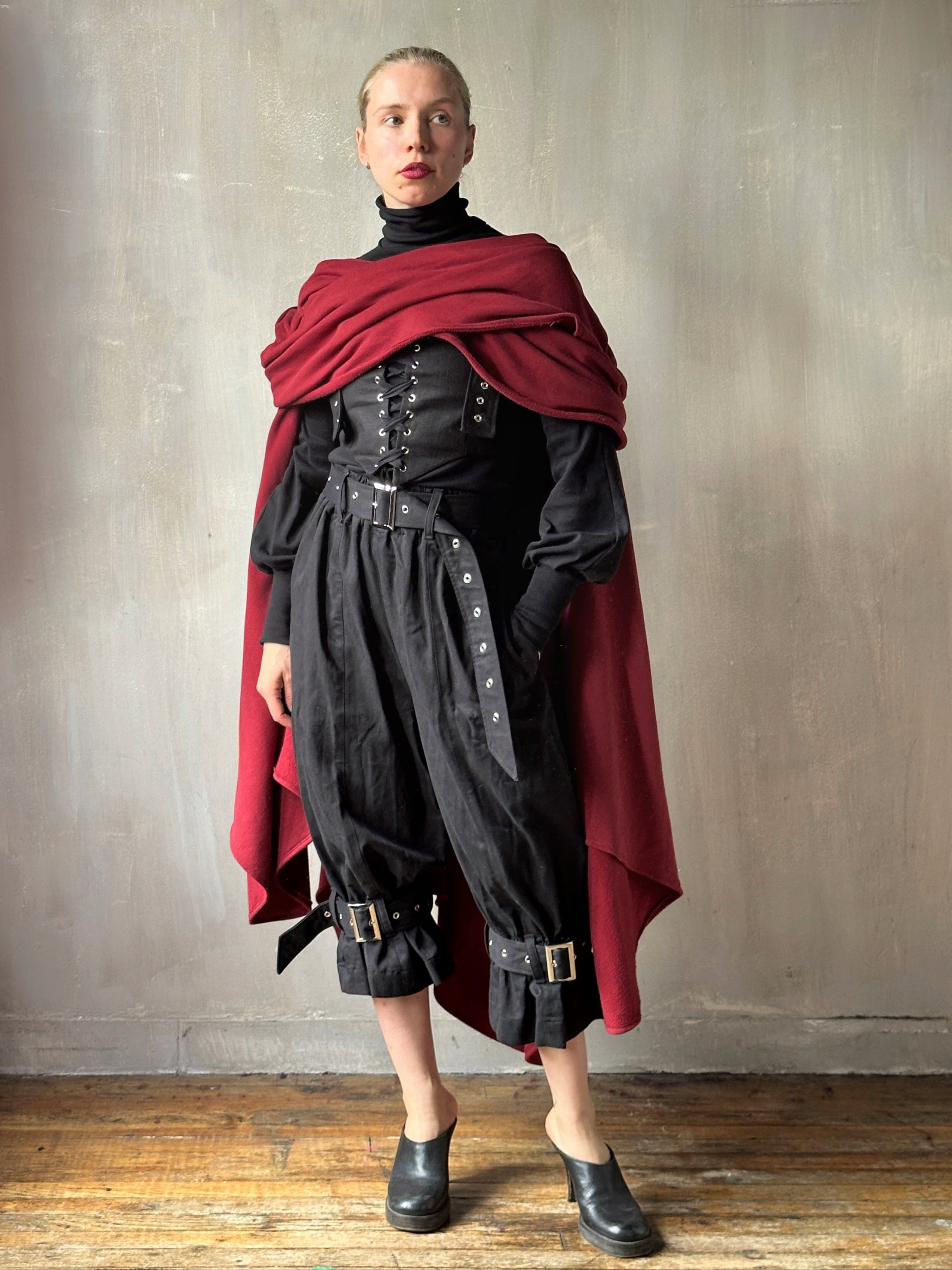 FW25: Mythic Cape in Oxblood Organic Fleece (Pre-Order)