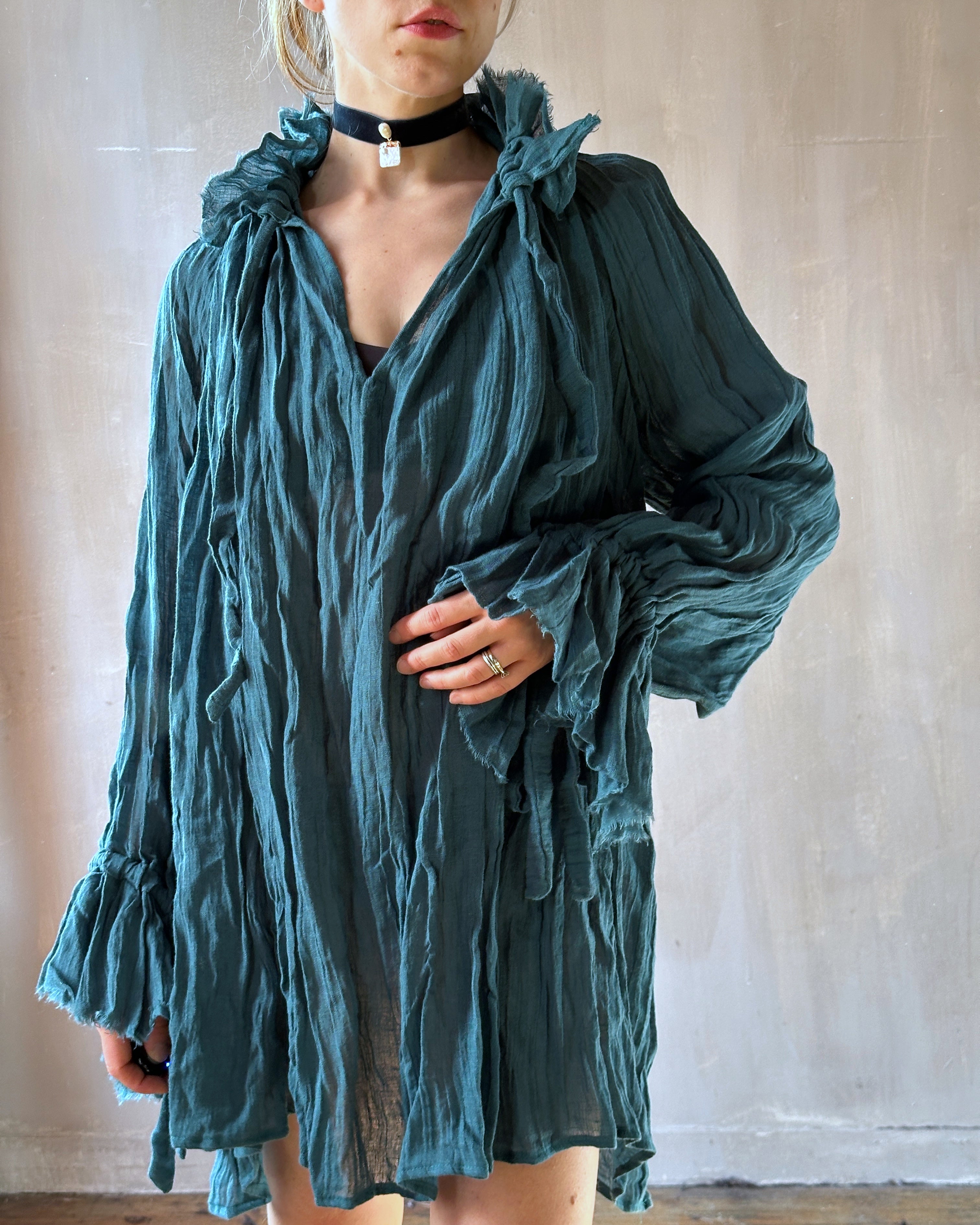 Alchemist Chemise in Teal Linen