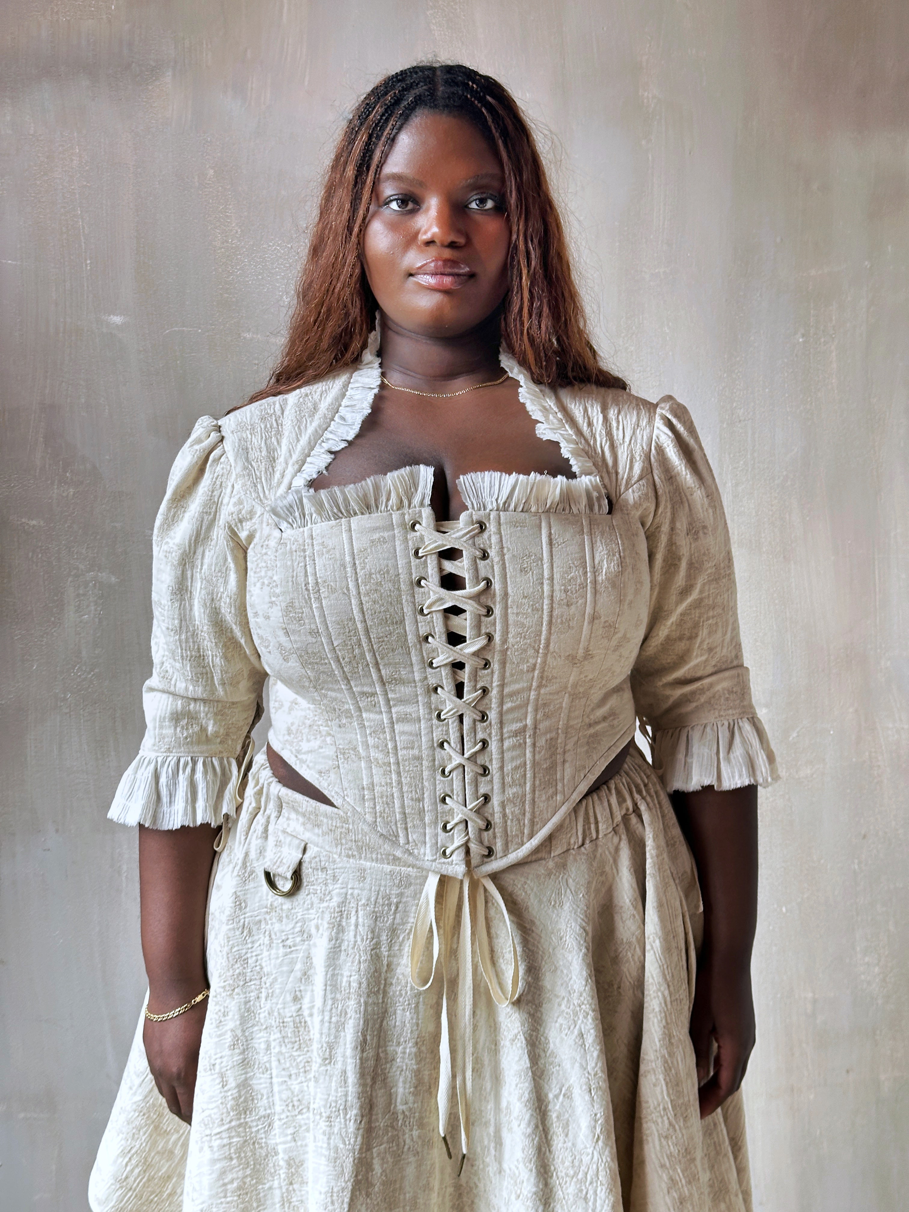 Spring '26: Pastorale Bodice in Antique Floral Ivory Cotton (Pre-Order)