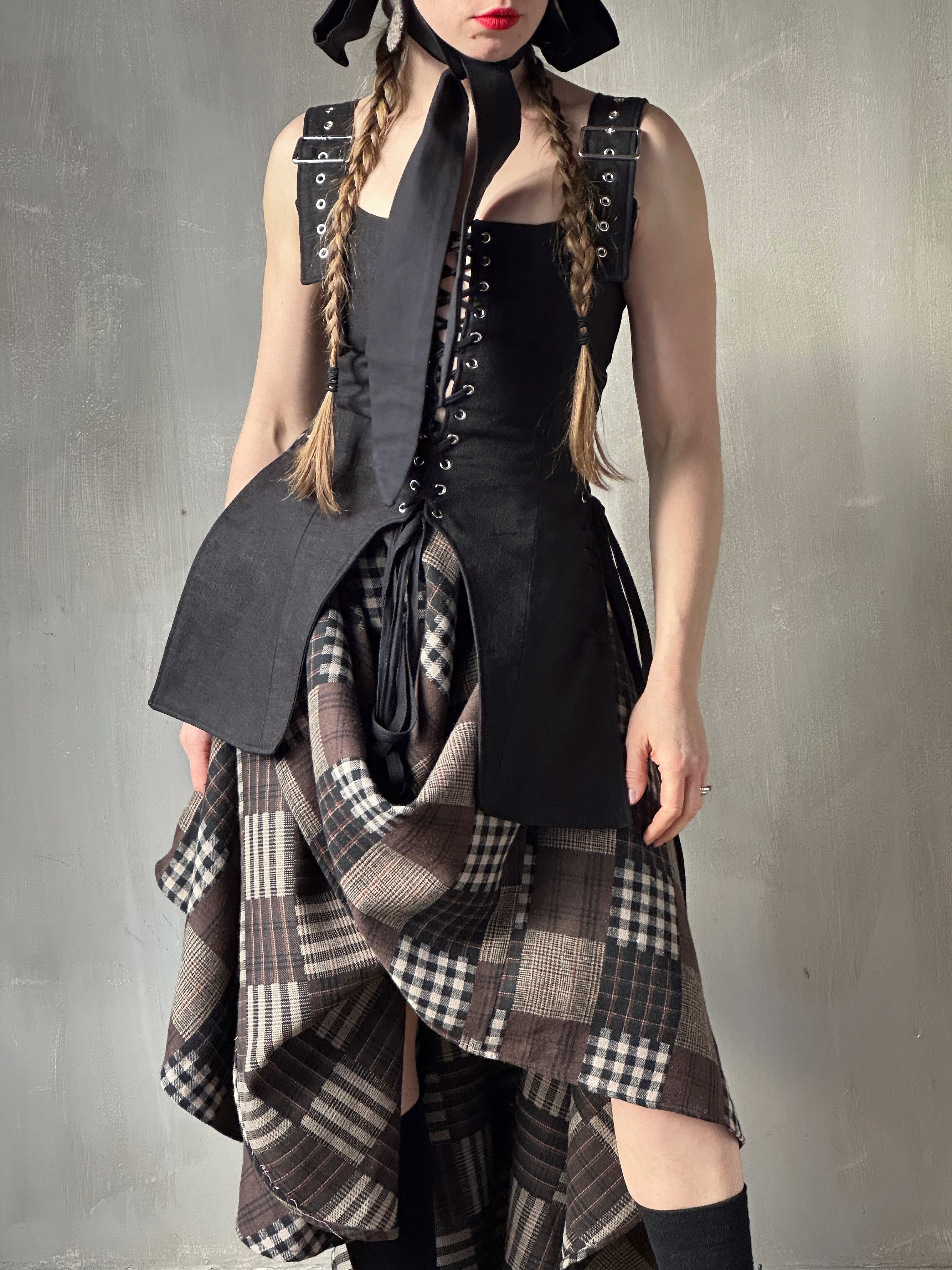 Winter '26: Pinafore Corset Vest in Ramie Twill (Pre-Order)