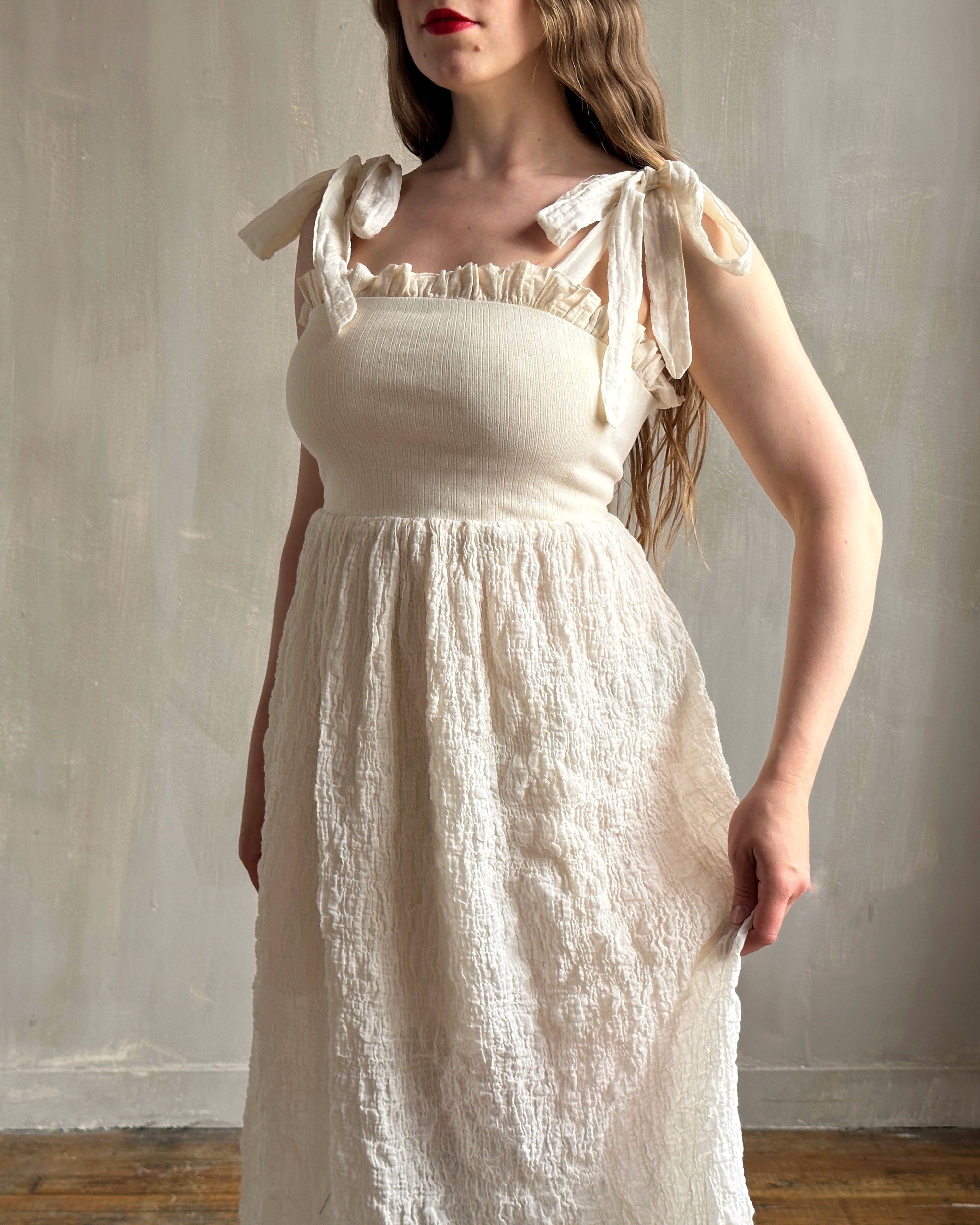 Heloise Dress in Cream Cotton (limited Edition)