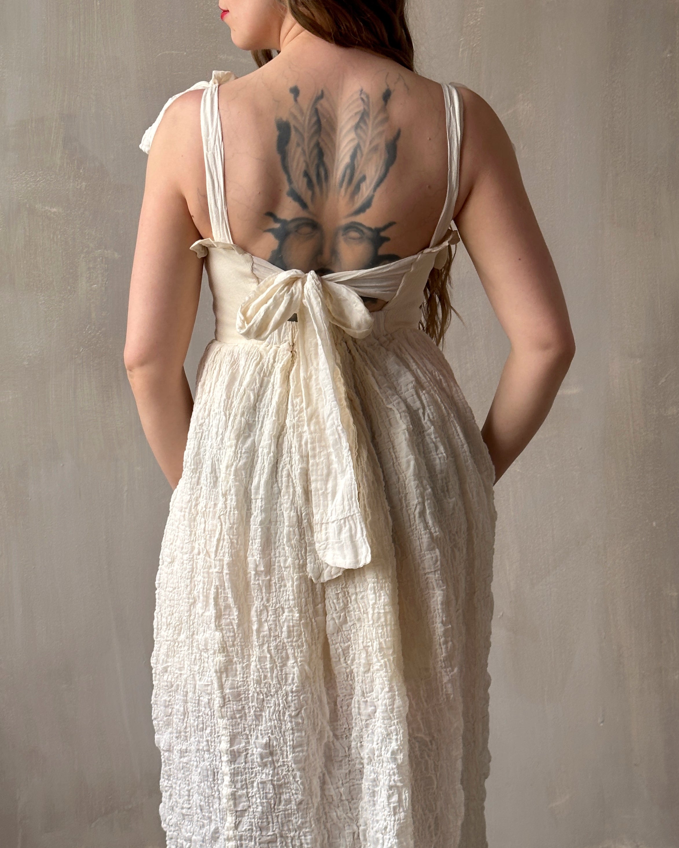 Heloise Dress in Cream Cotton (limited Edition)