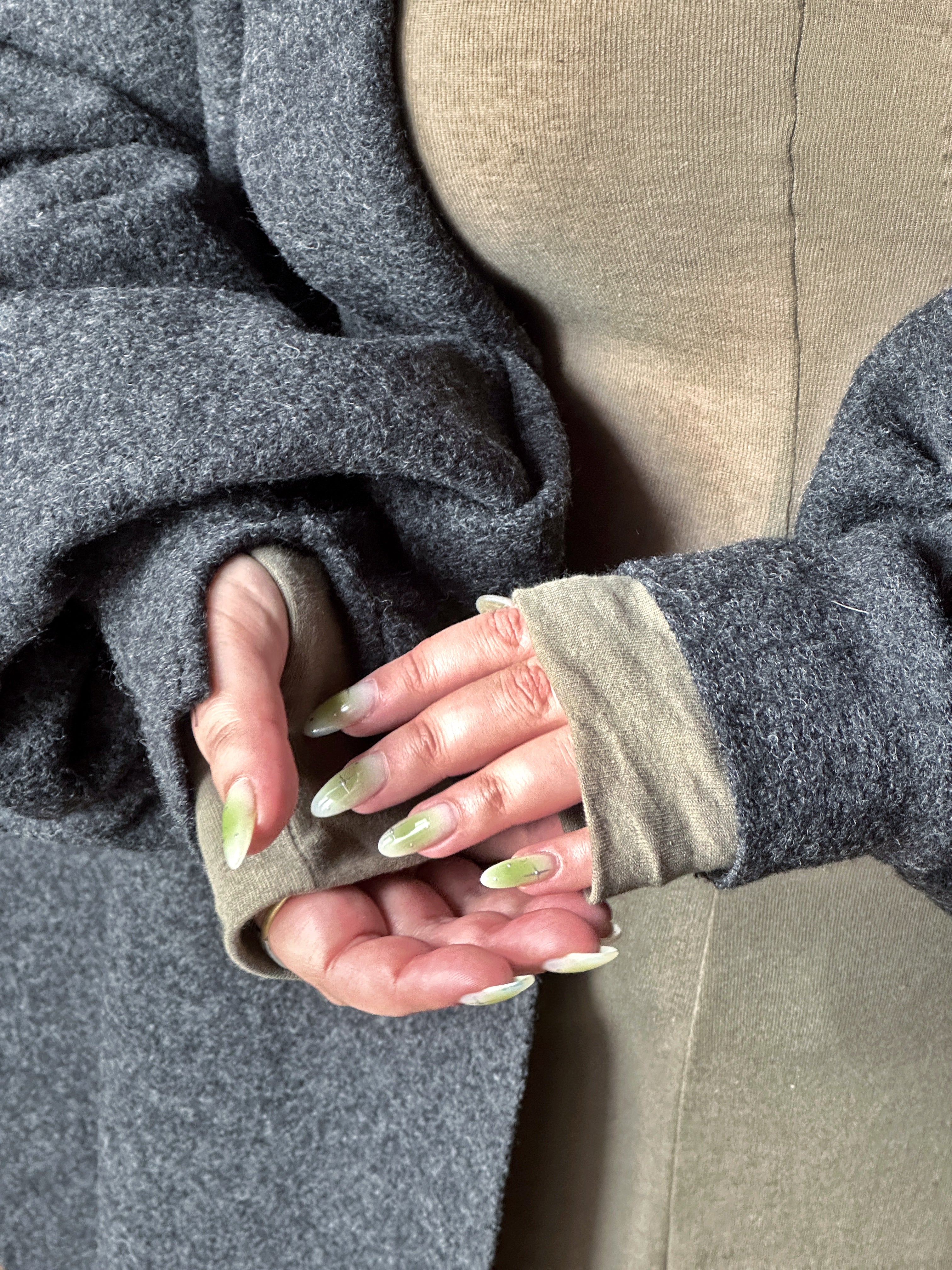 Sample Sale: Tournure Coat in Pure Wool (Dark Heather Grey, Size II)