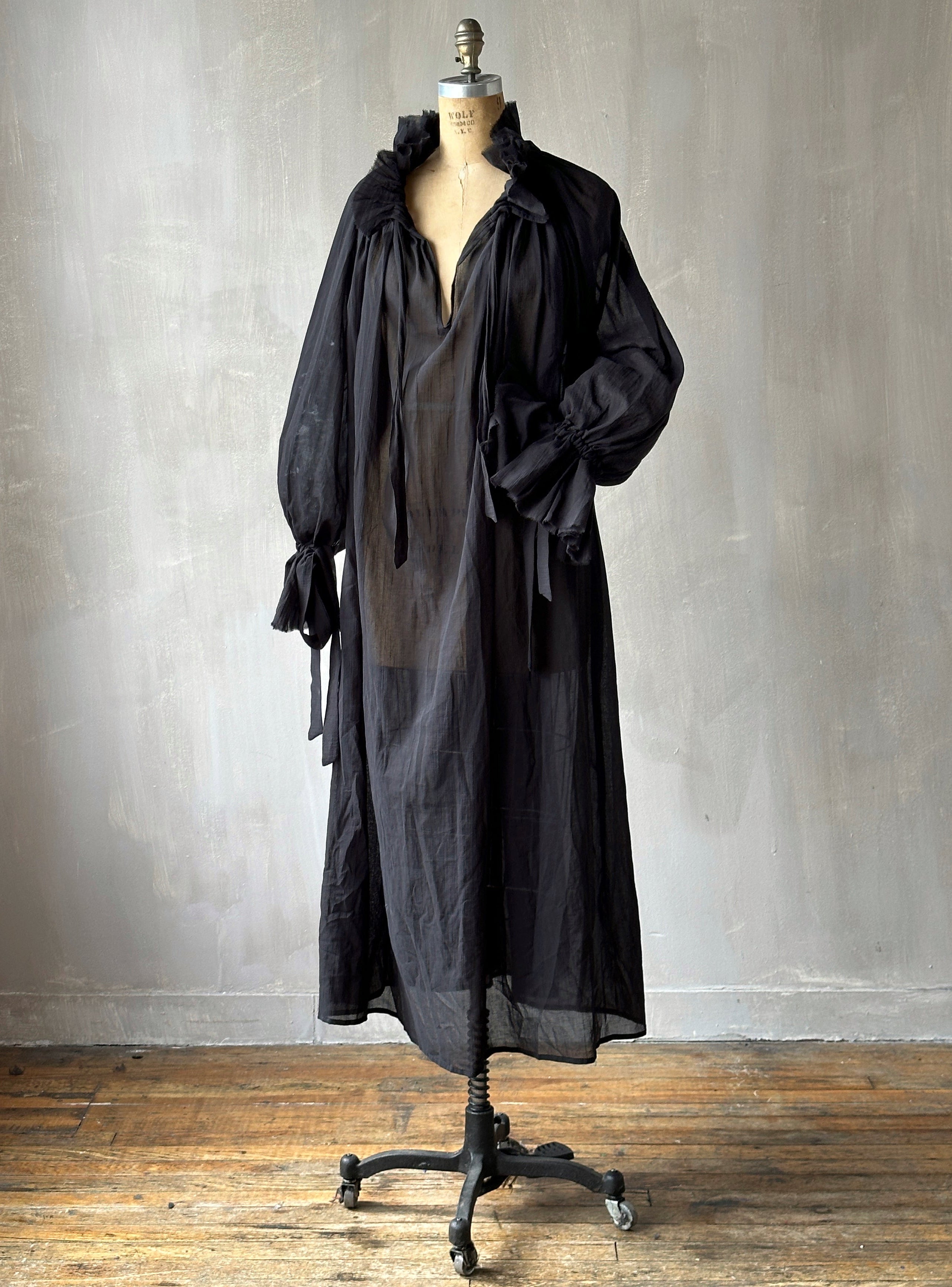 Ultra Maxi Alchemist Chemise in Black Cotton Gauze (Pre-Order)