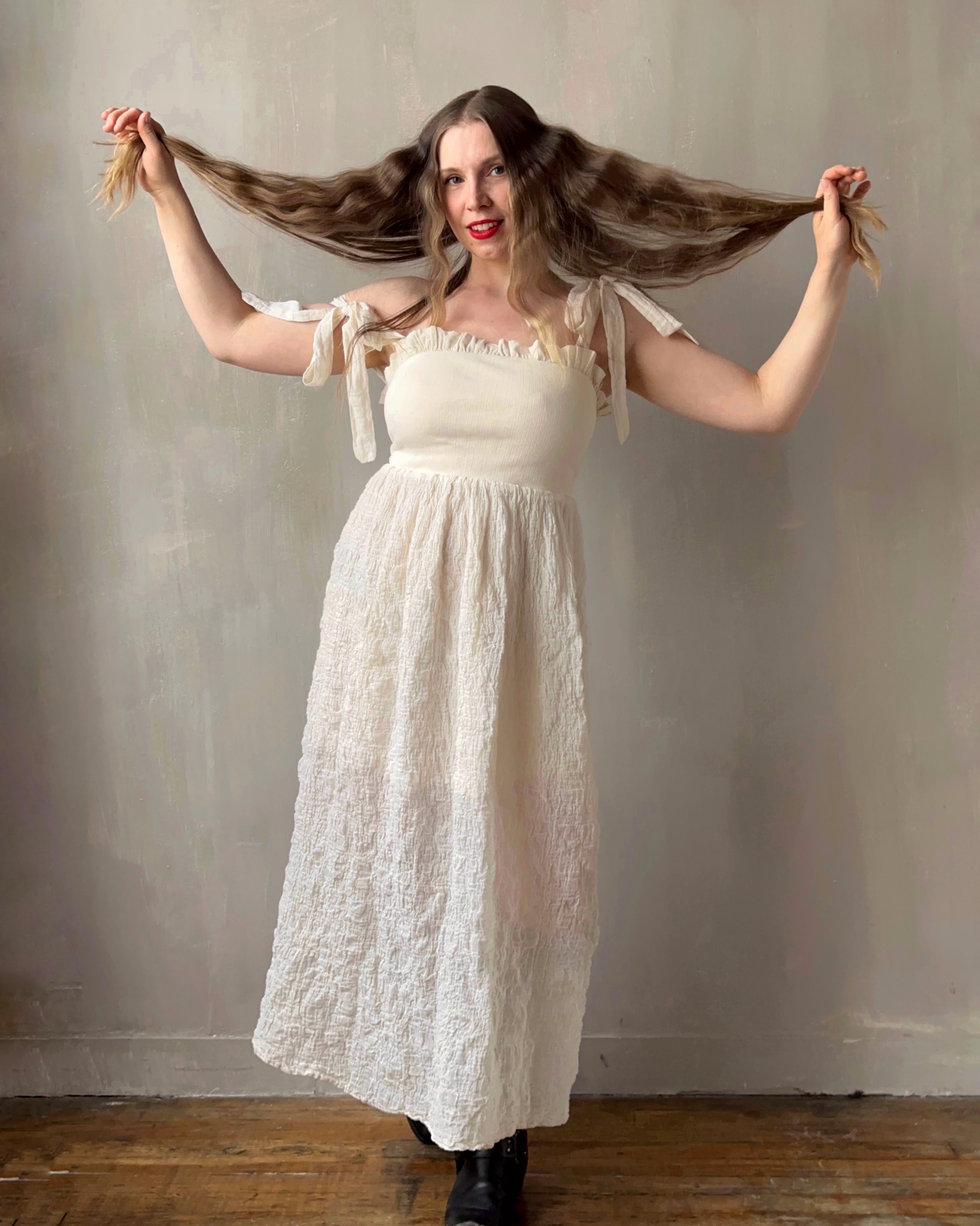 Heloise Dress in Cream Cotton (limited Edition)