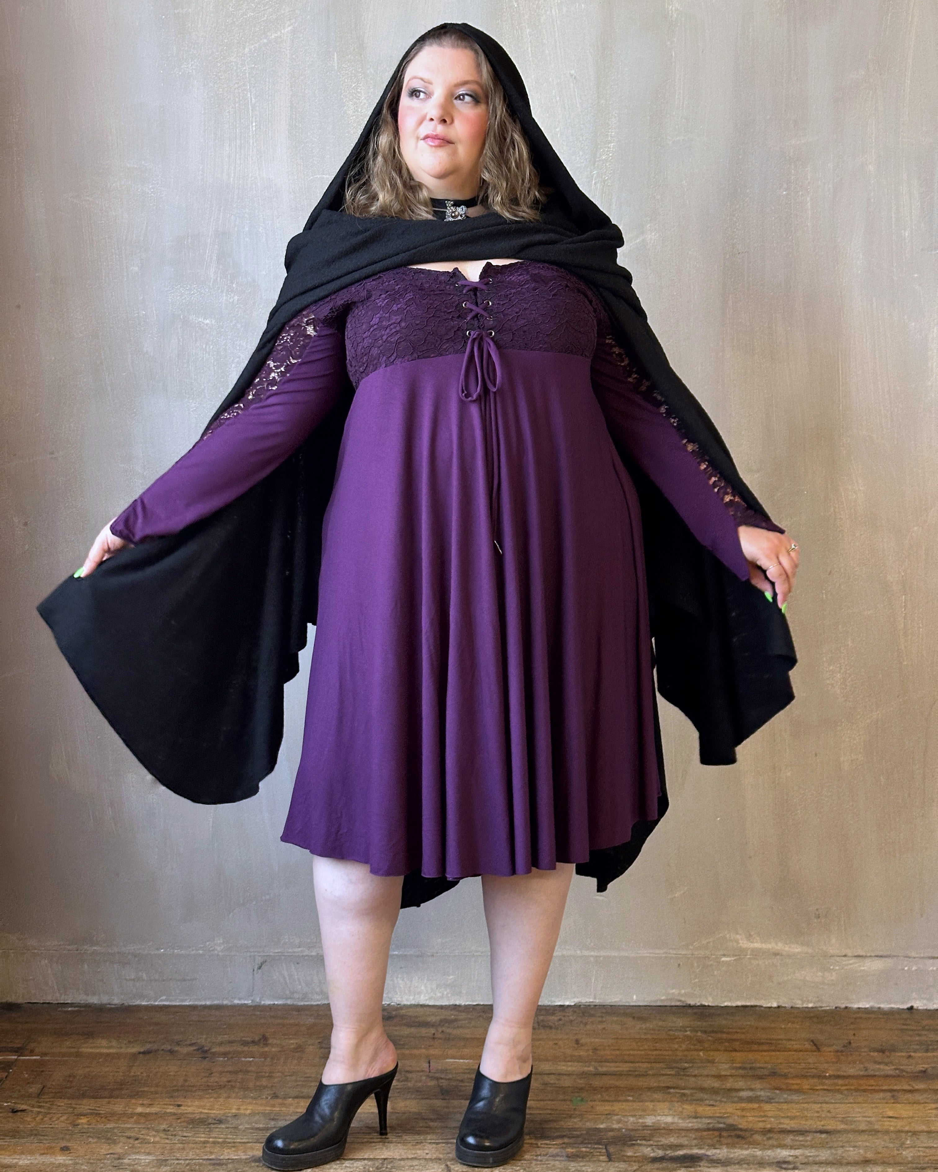FW'24: Lace Overlay Dress in Purple Nightshade (Pre-Order)