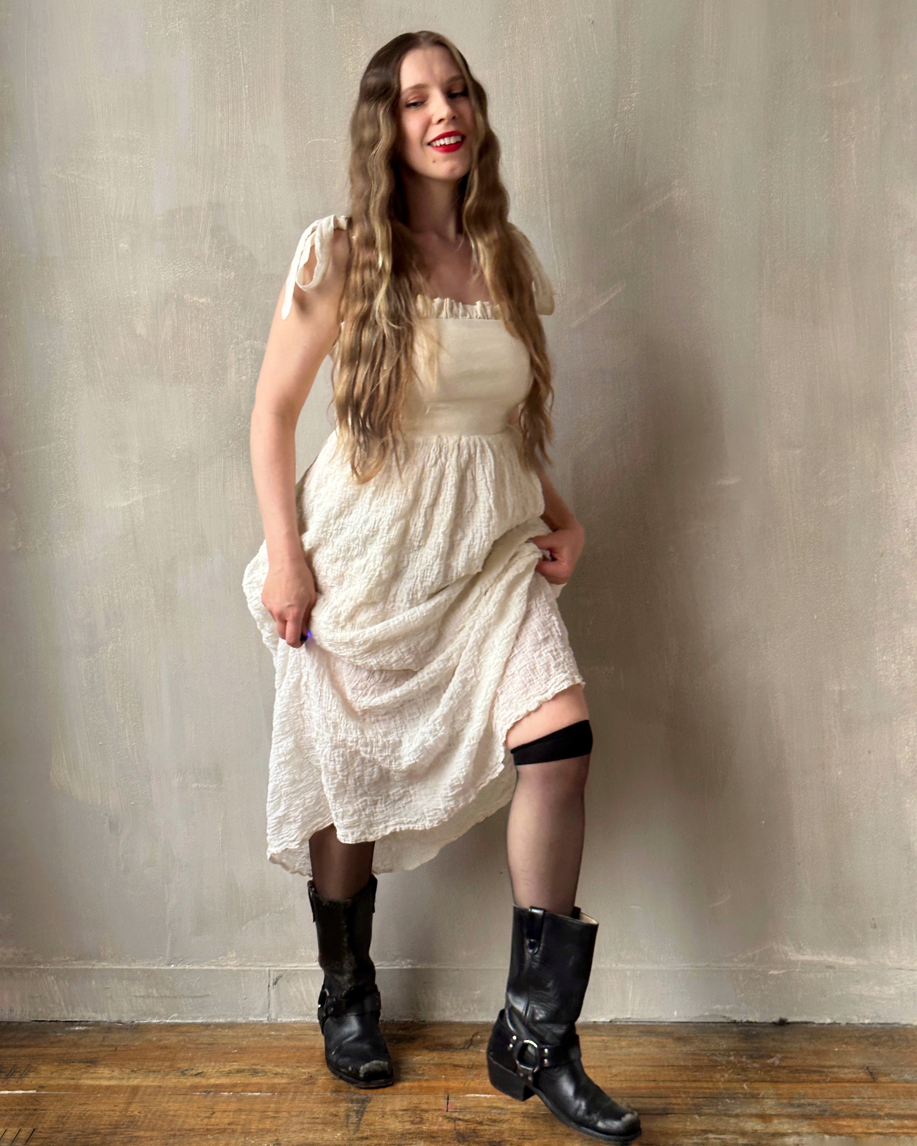 Heloise Dress in Cream Cotton (limited Edition)