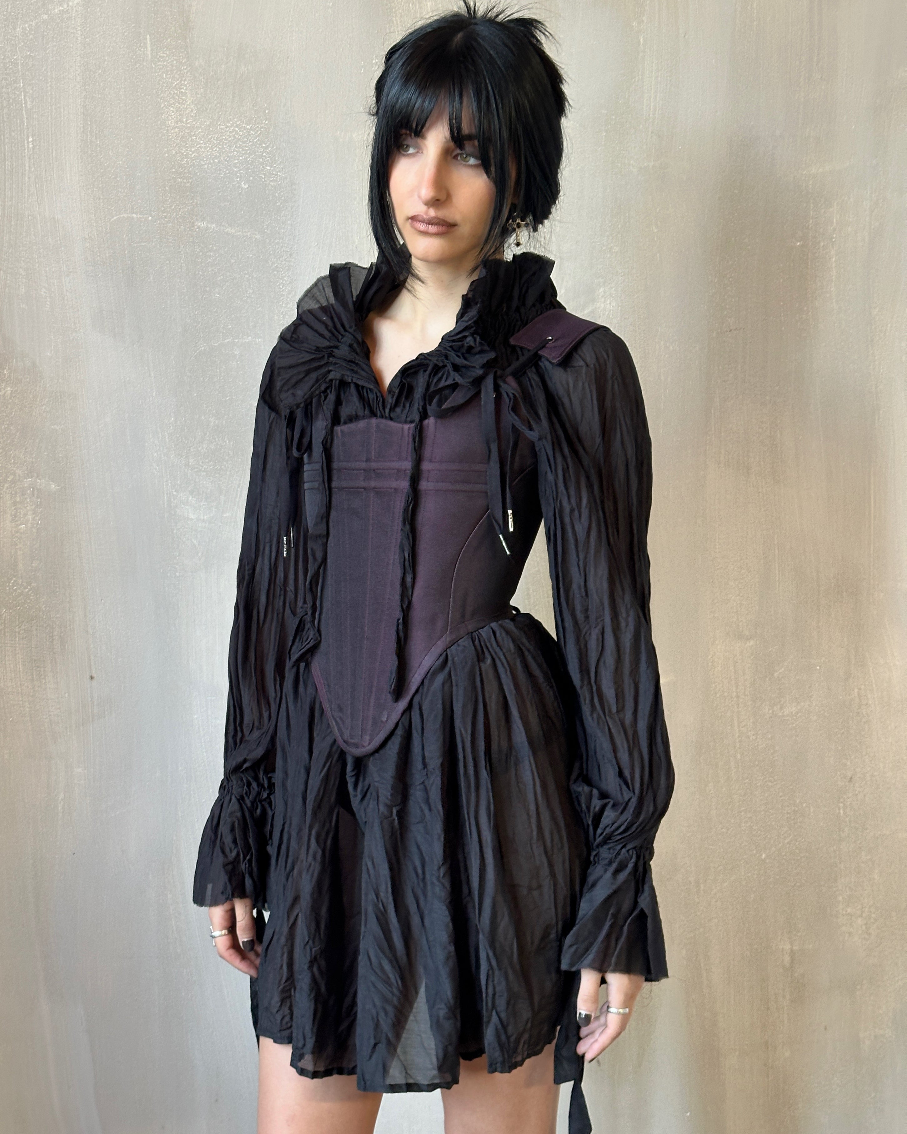 FW'24: Stays in Black Purple Silk Damask (Pre-Order, Limited Edition)