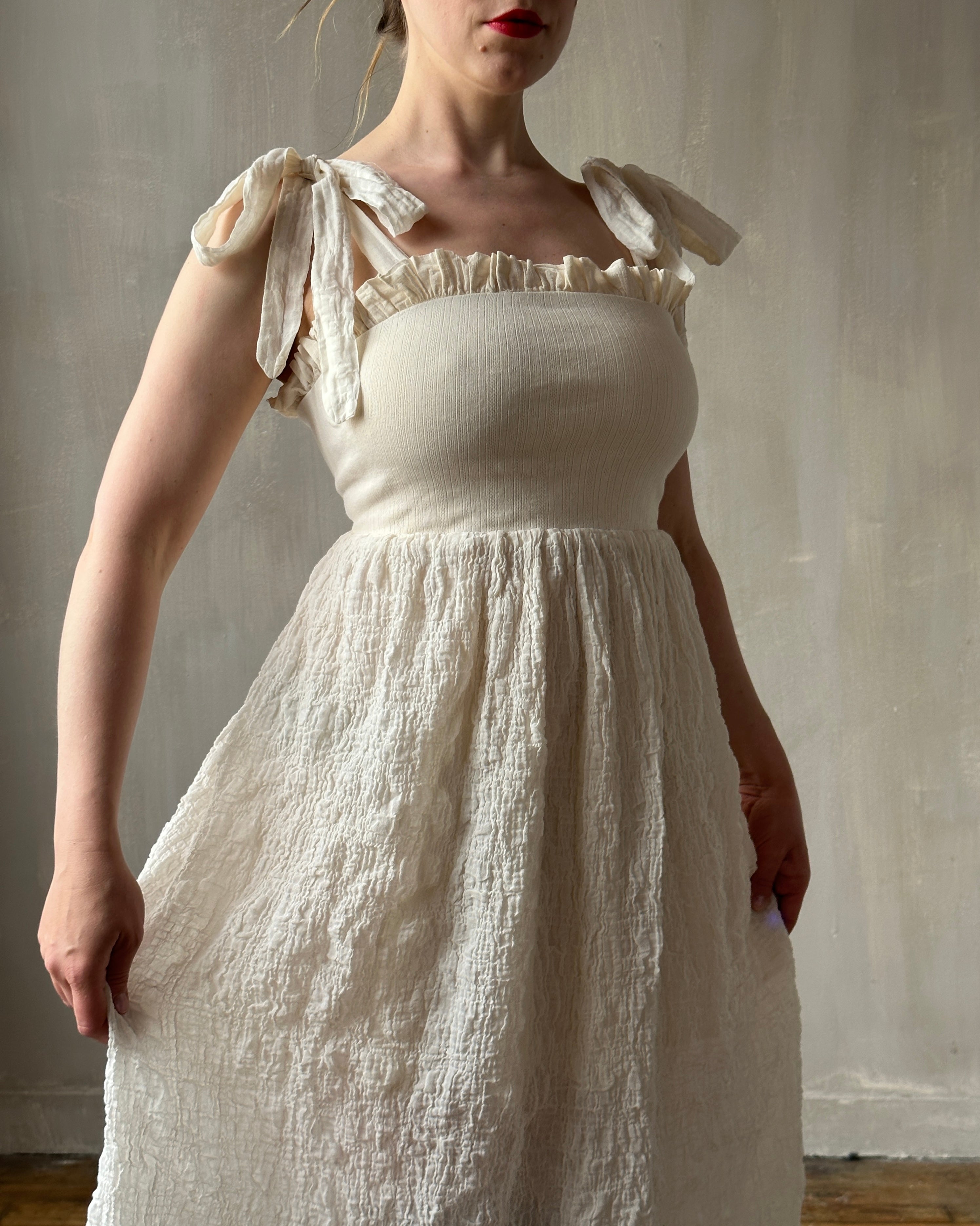 Heloise Dress in Cream Cotton (limited Edition)