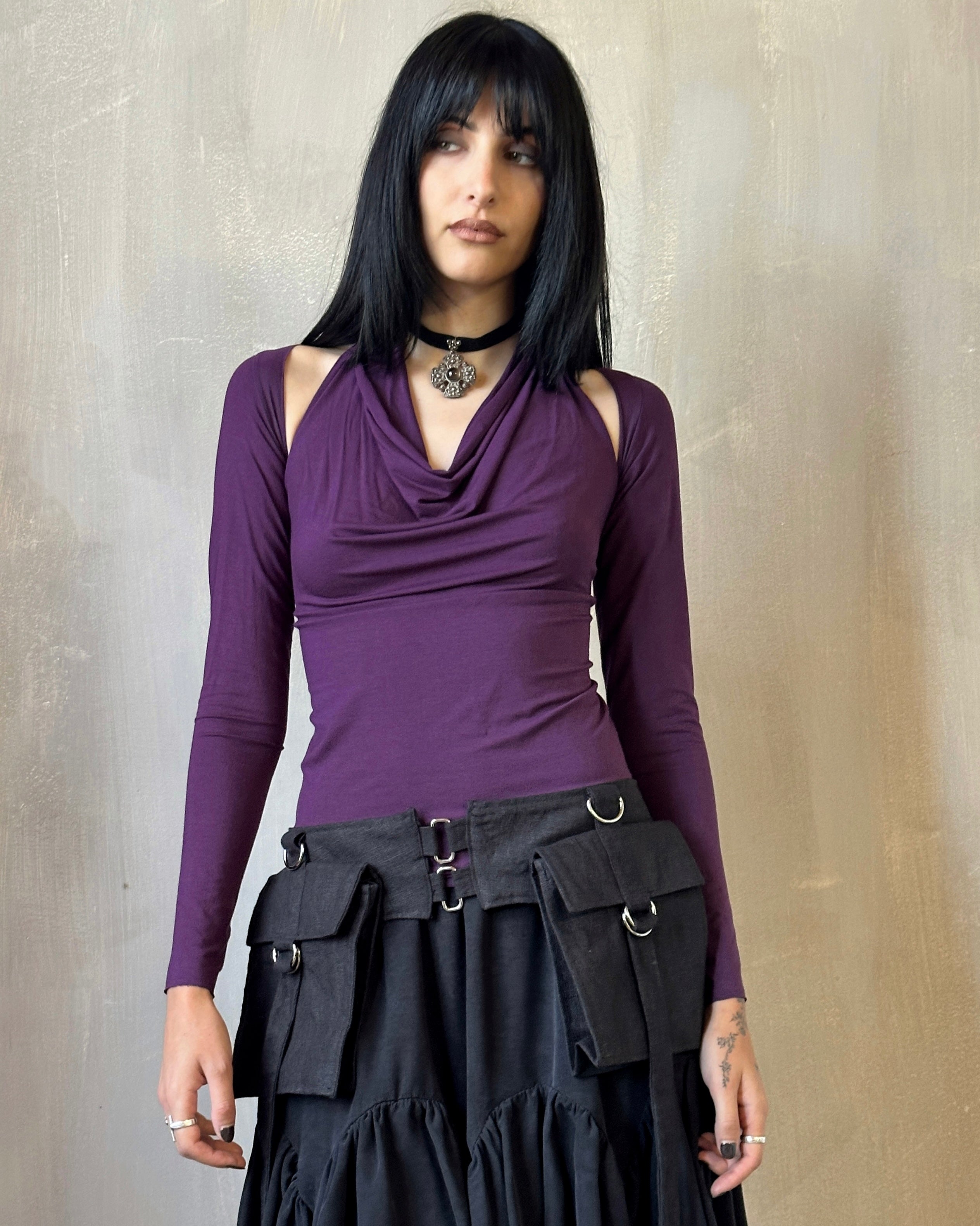 FW'24: Halter Shrug Top in Purple Nightshade