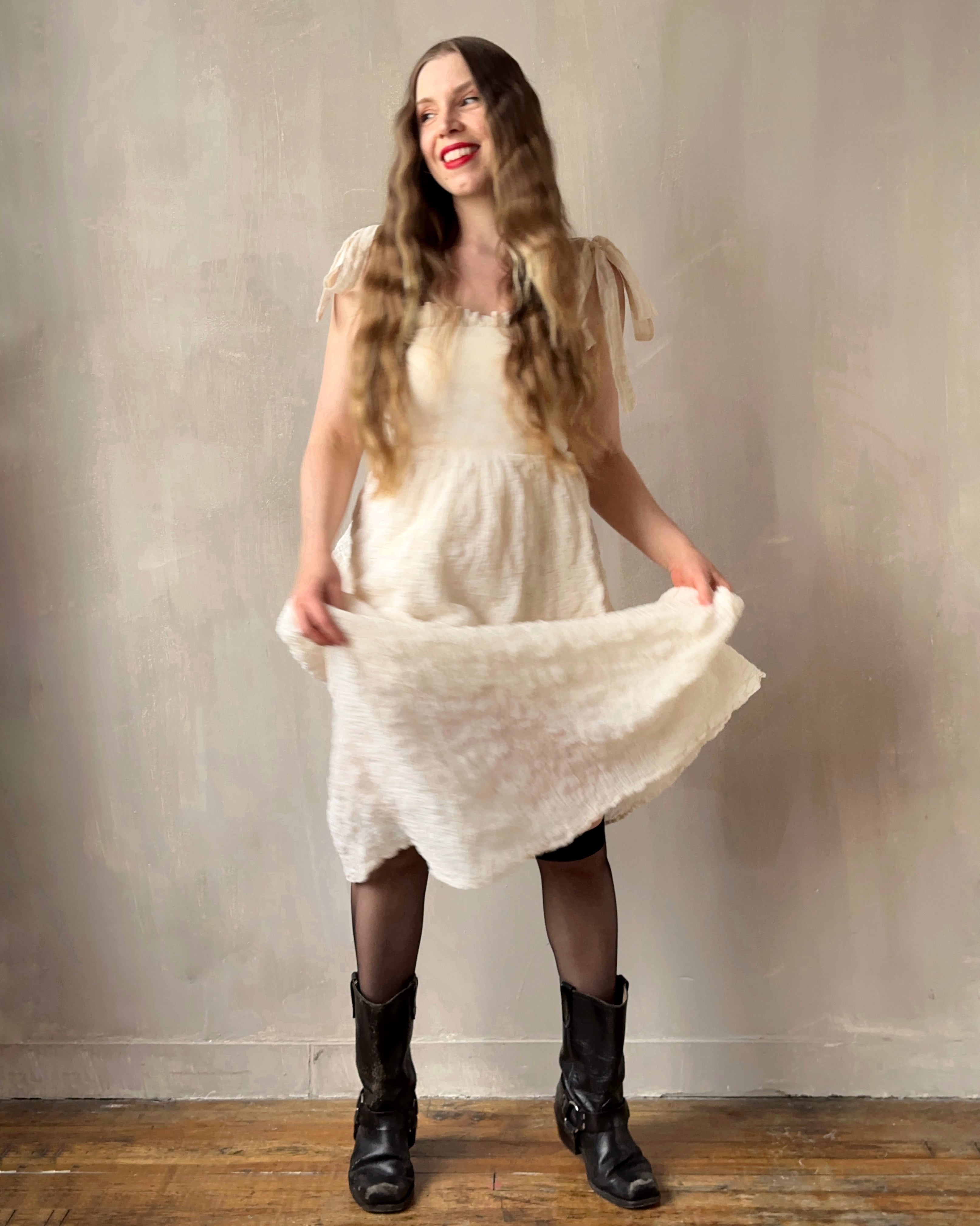 Heloise Dress in Cream Cotton (limited Edition)