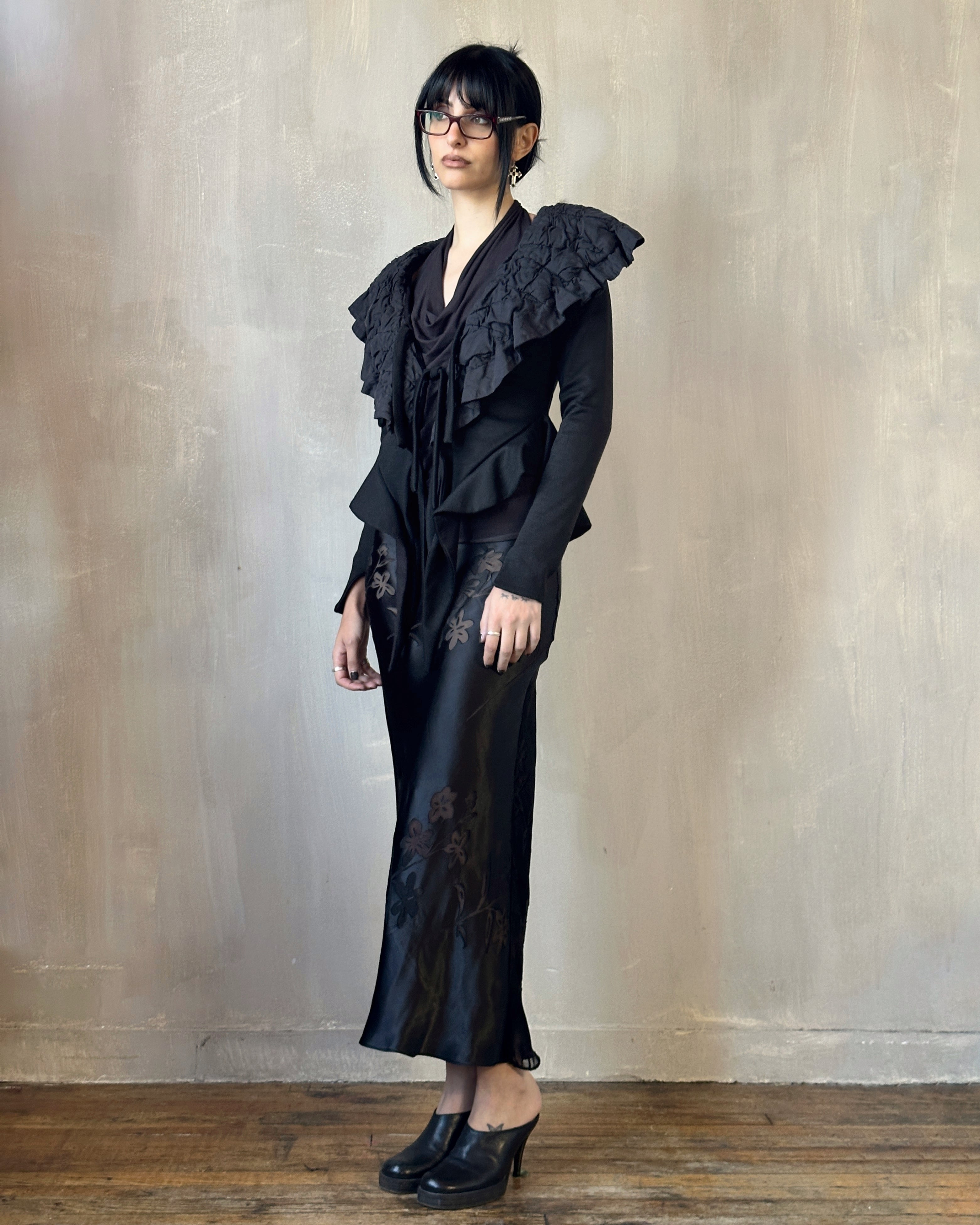 Sample Sale: "Chaos-Quilted" Wool Peplum Cardigan (Size I)