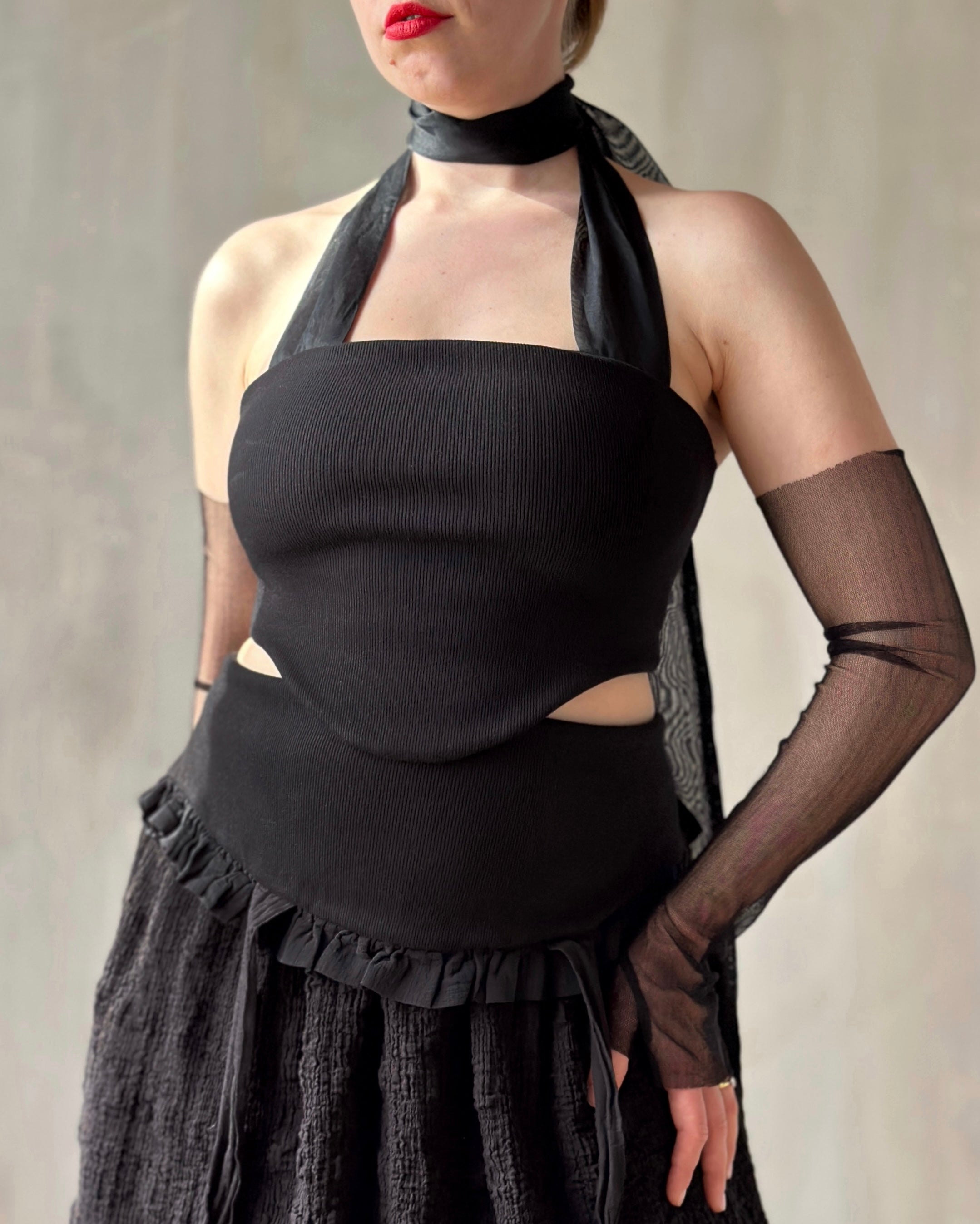 Bustier Tank w/Silk Ties