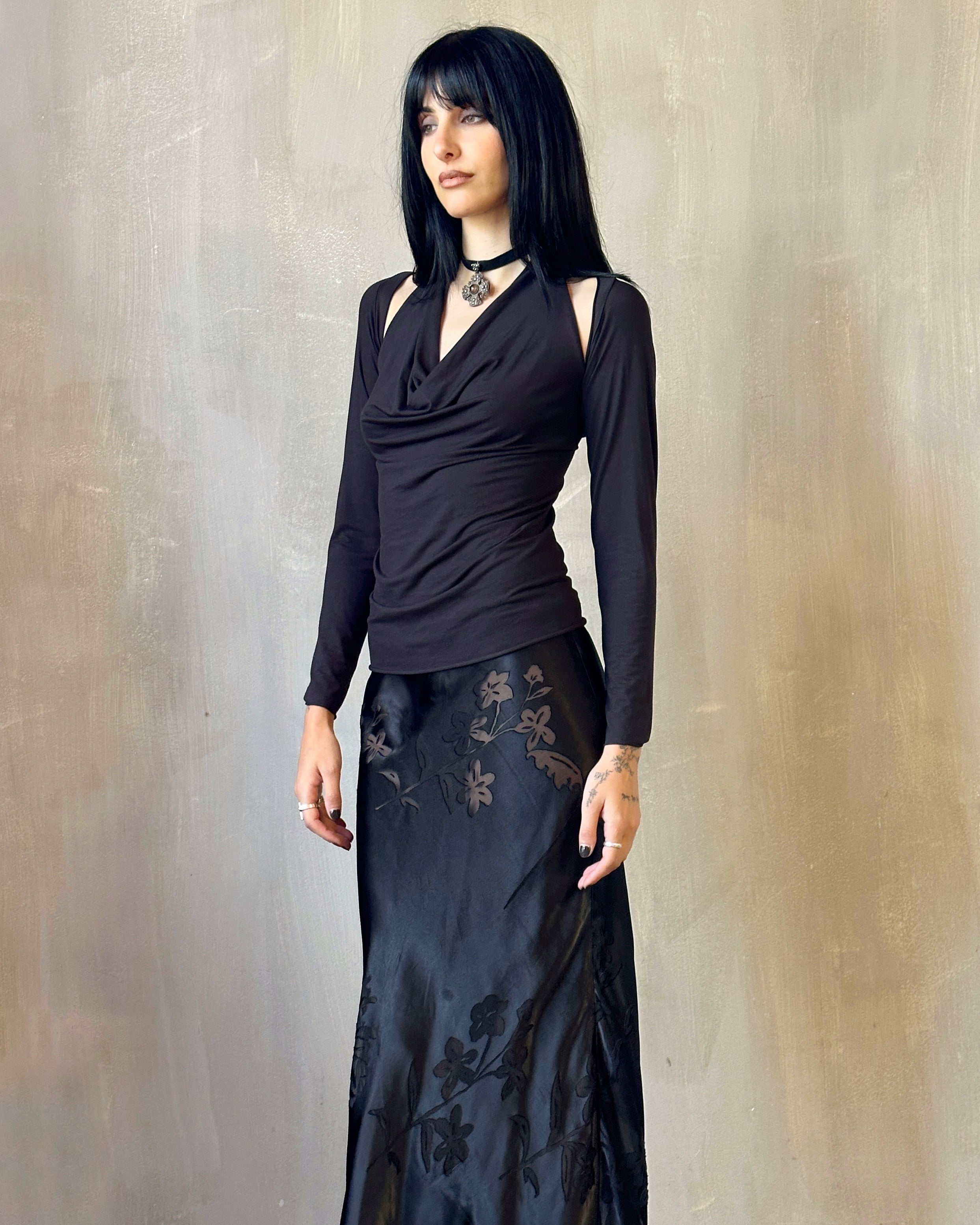 Sample Sale: Halter Shrug Top in Black (Size I)