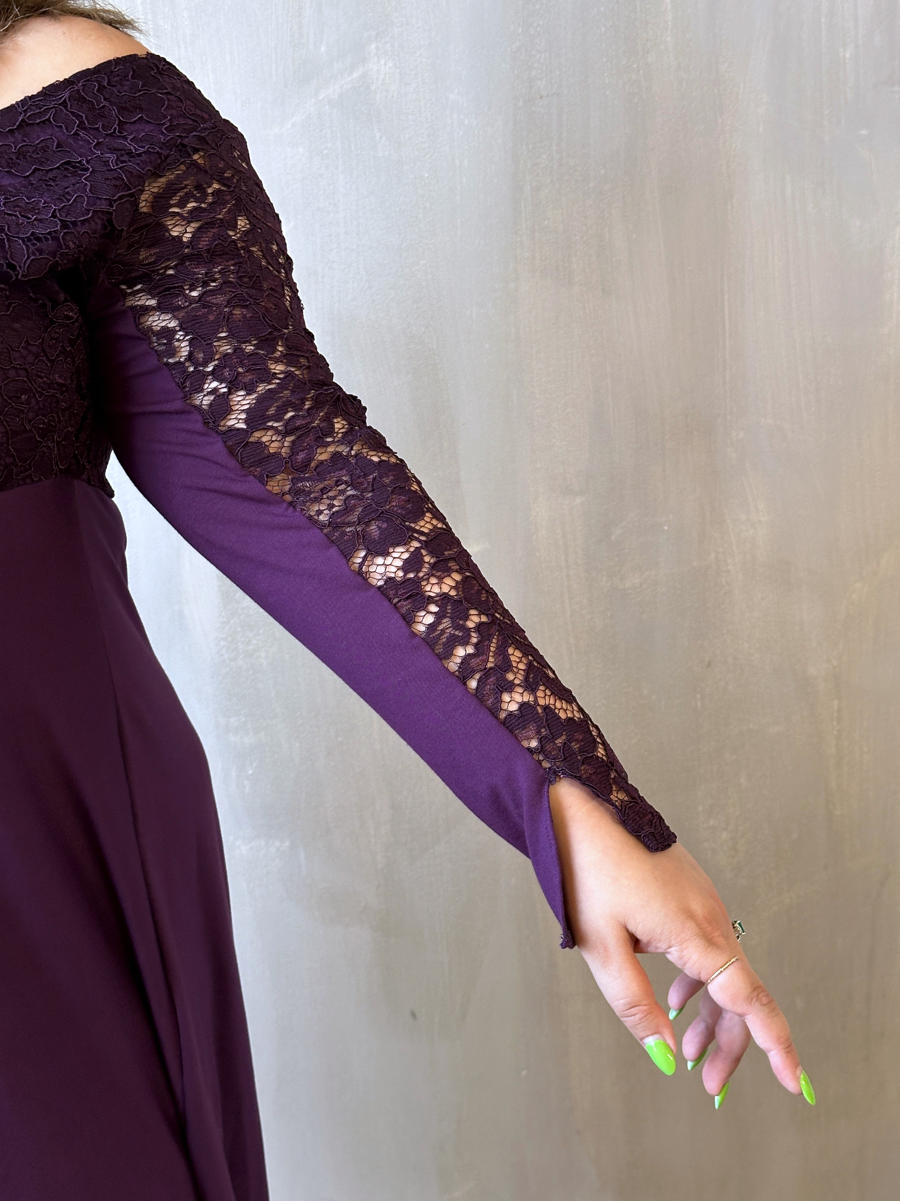 FW'24: Lace Overlay Dress in Purple Nightshade (Pre-Order)