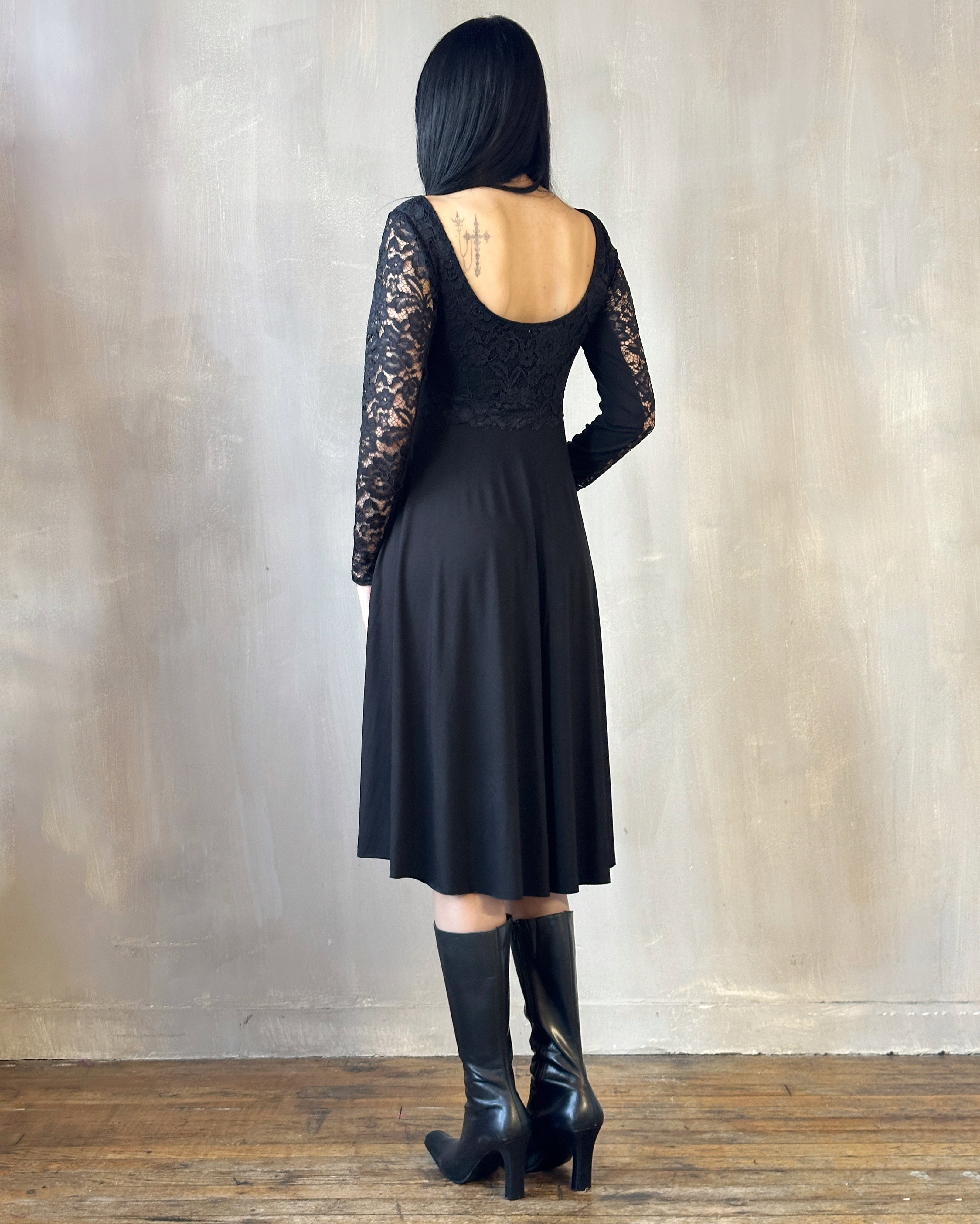 Sample Sale: Lace Overlay Dress Black (Size IV)