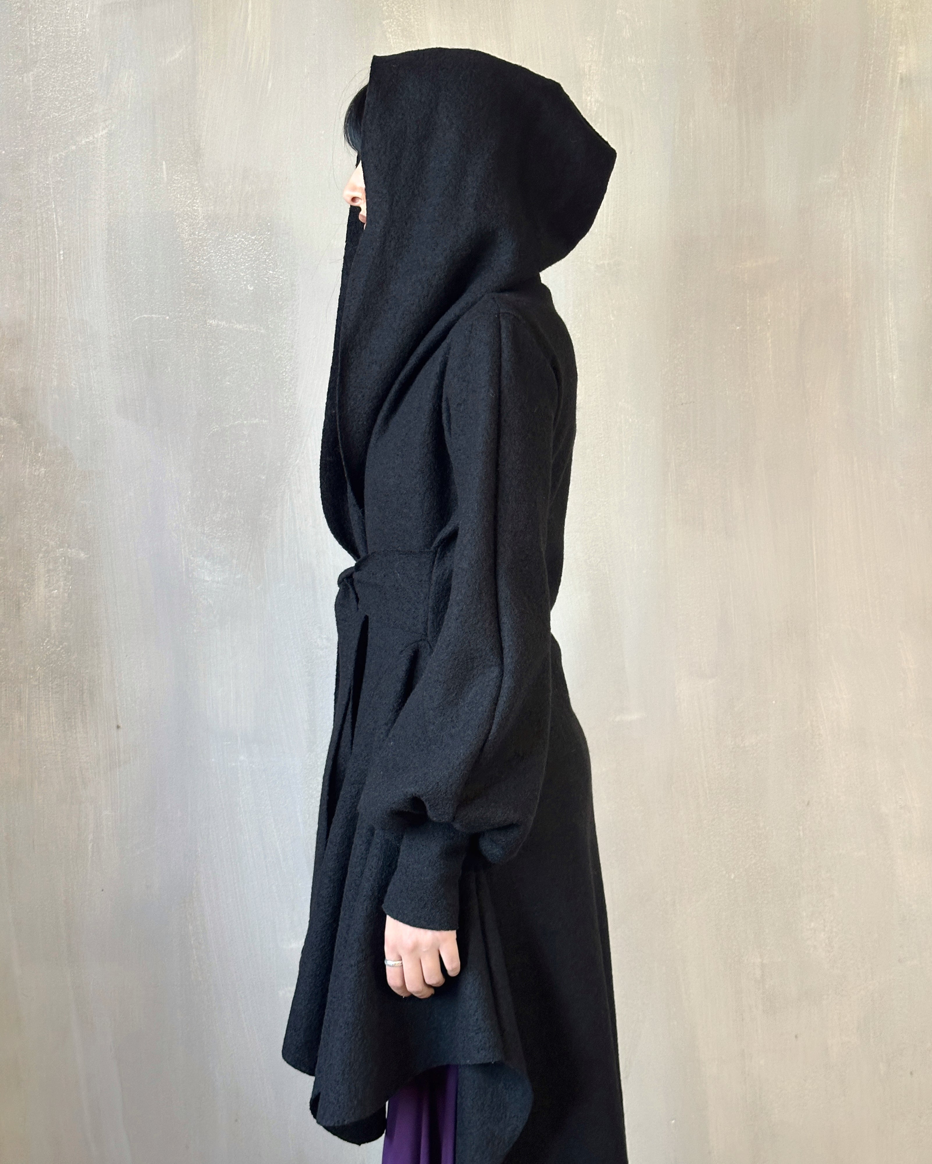 FW'24: Tournure Coat in Pure Wool Black