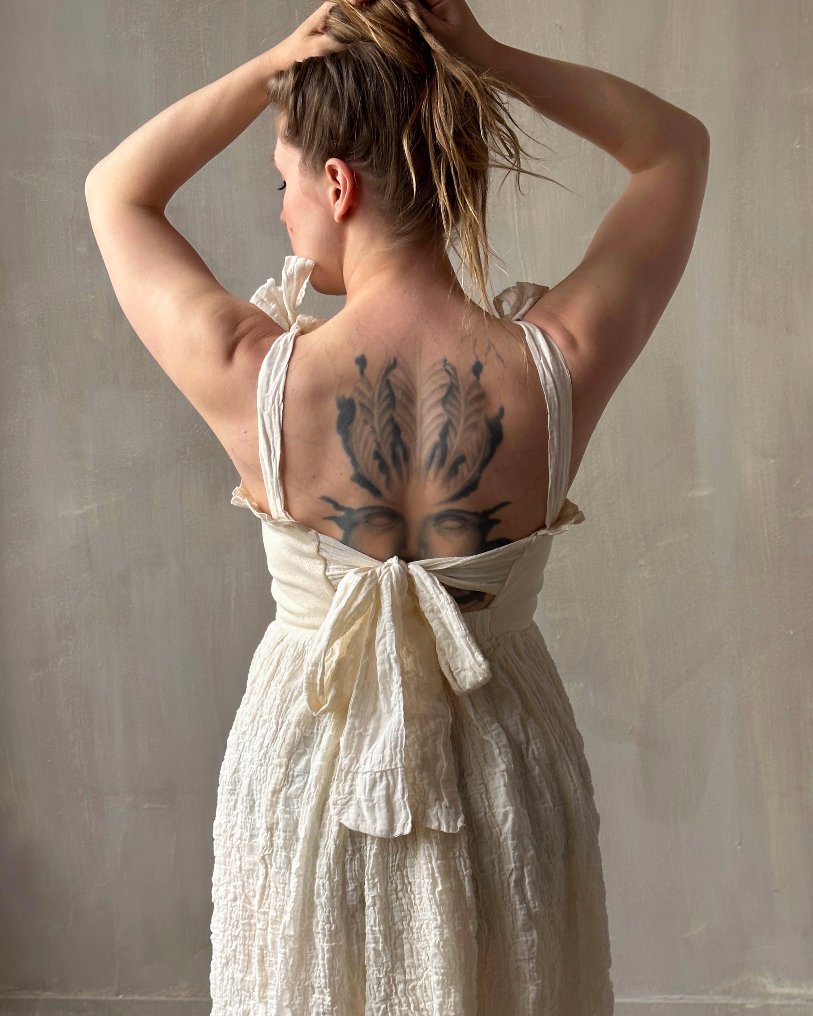 Heloise Dress in Cream Cotton (limited Edition)