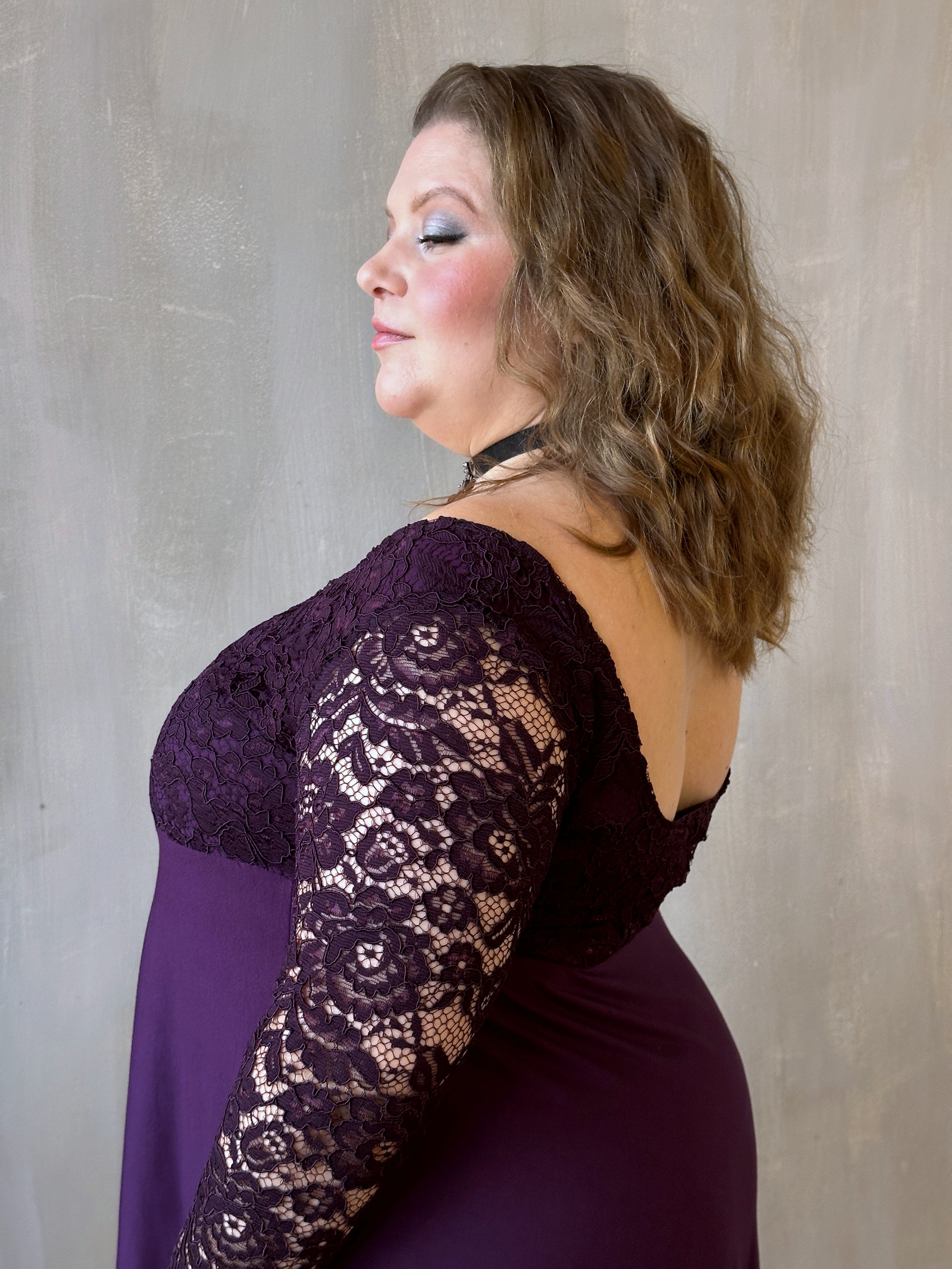 FW'24: Lace Overlay Dress in Purple Nightshade (Pre-Order)