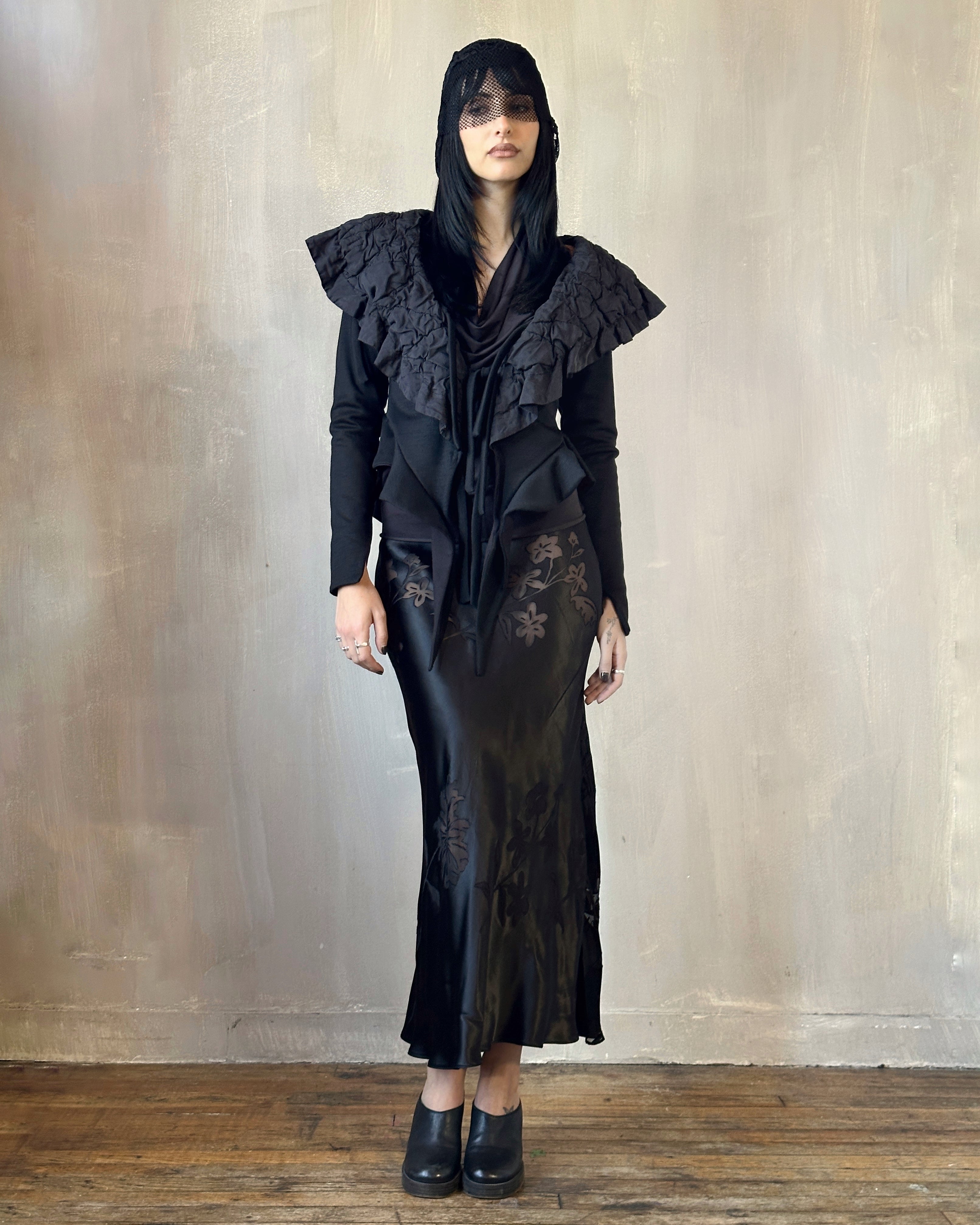 Sample Sale: "Chaos-Quilted" Wool Peplum Cardigan (Size I)