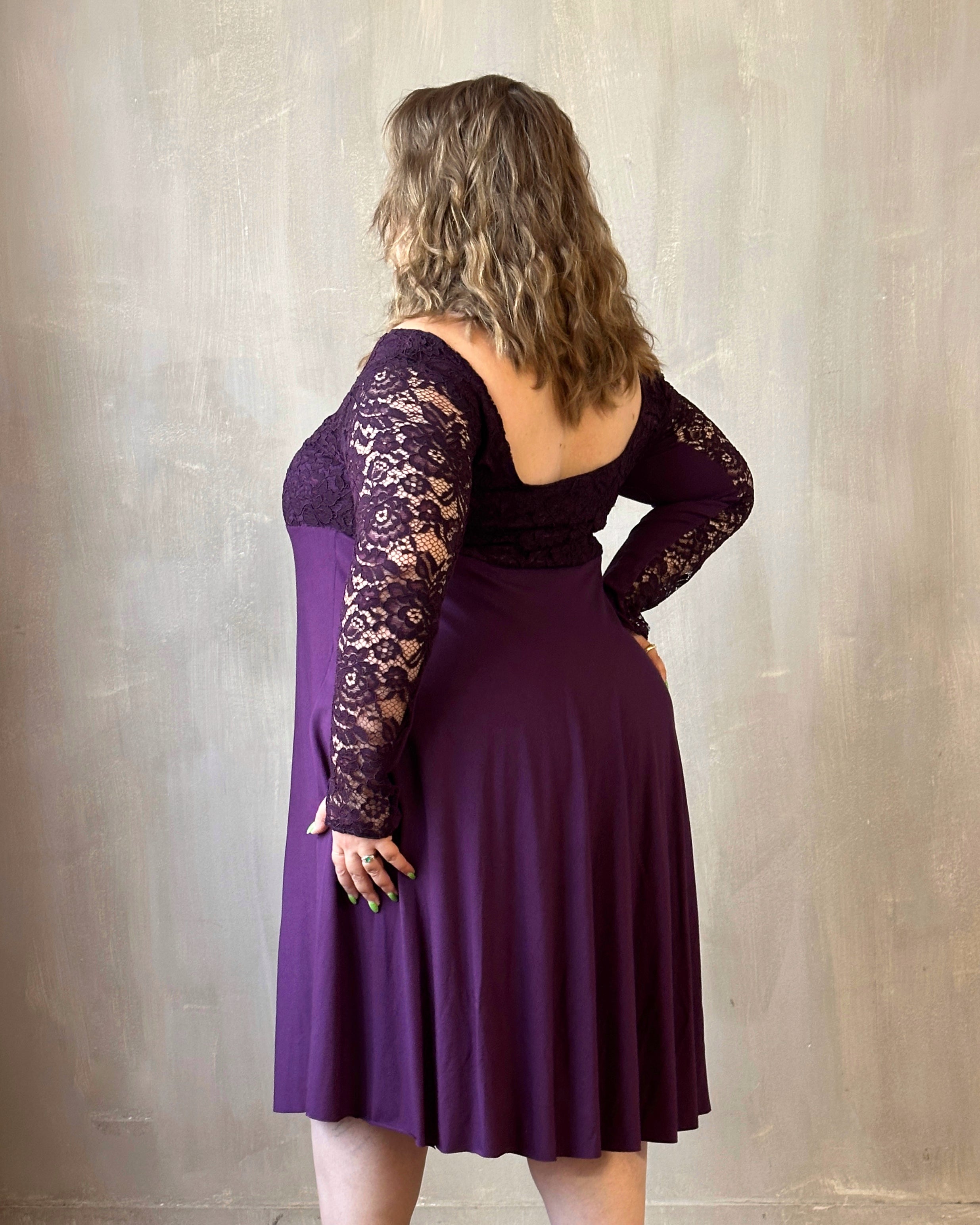FW'24: Lace Overlay Dress in Purple Nightshade (Pre-Order)
