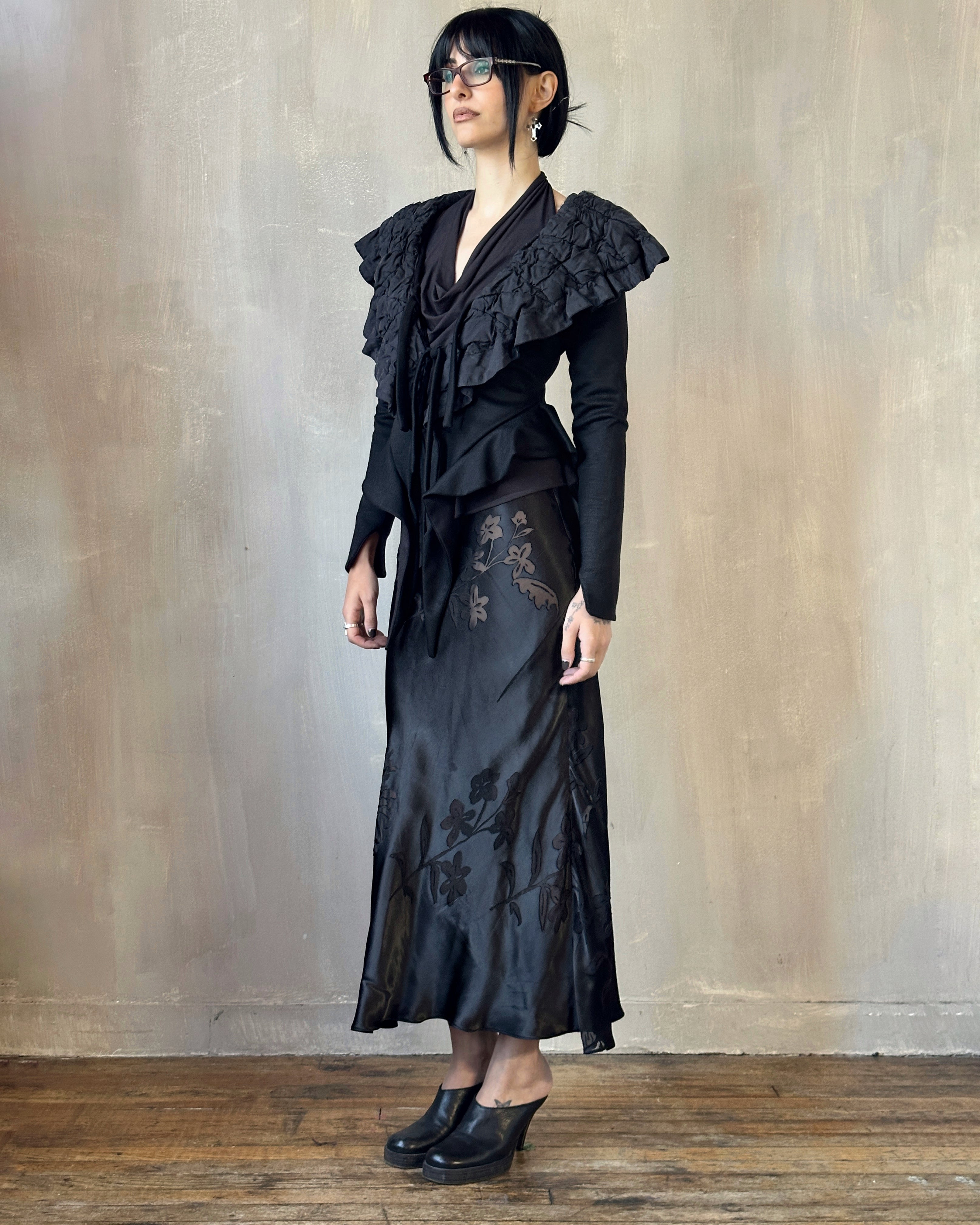 Sample Sale: "Chaos-Quilted" Wool Peplum Cardigan (Size I)