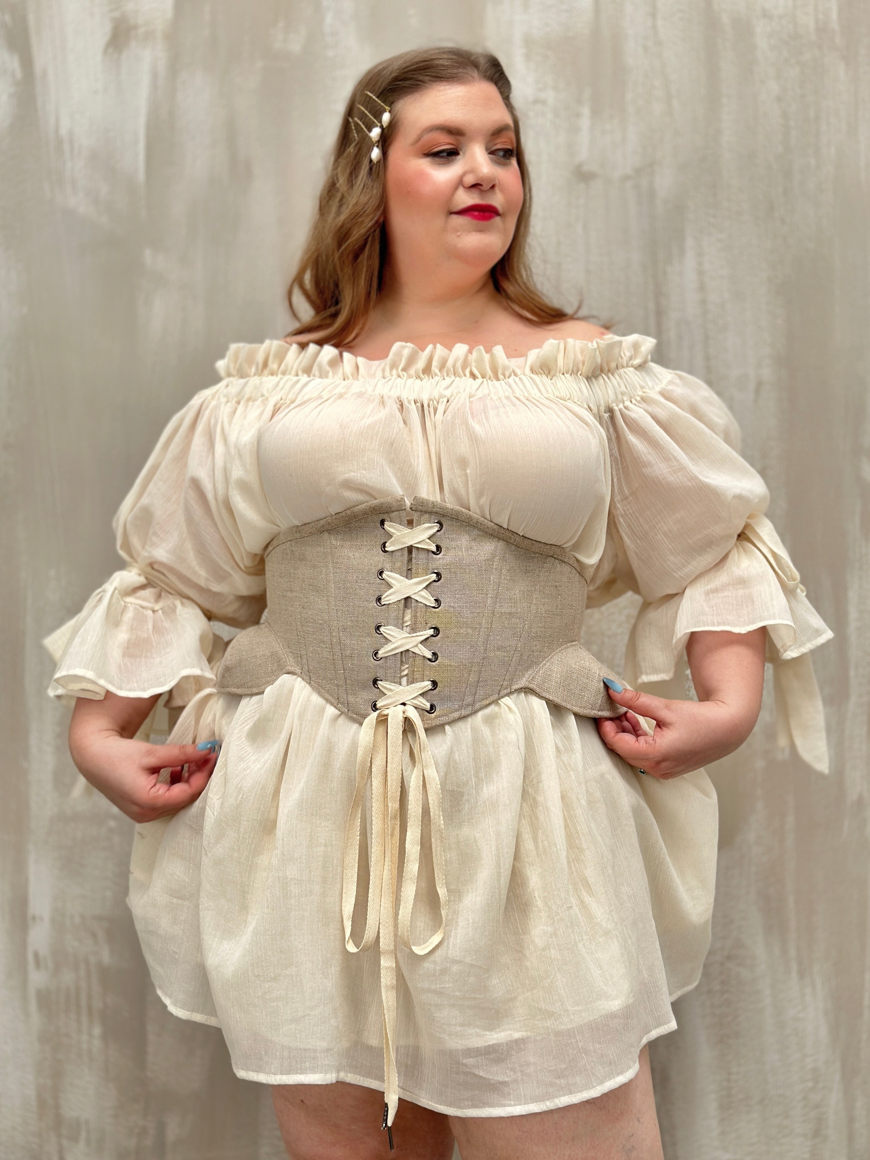 Sample Sale: Severina Corset Belt in Burlap Linen (Size III)
