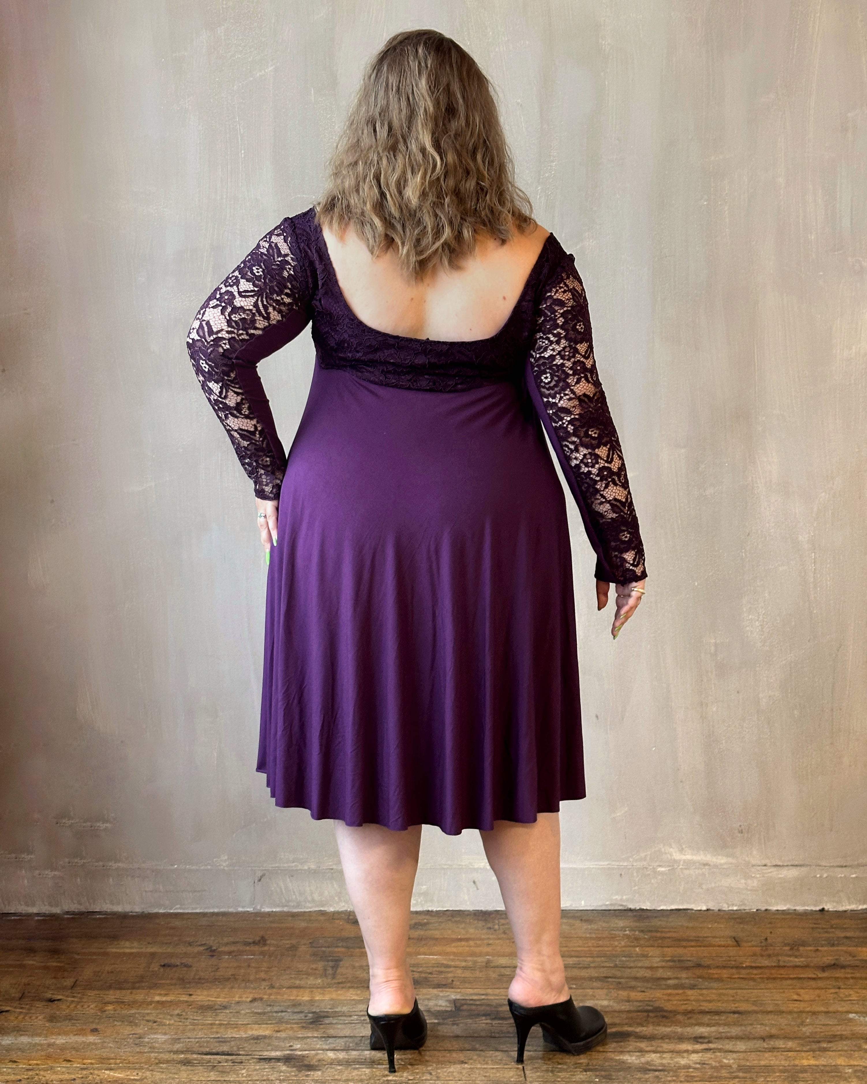 FW'24: Lace Overlay Dress in Purple Nightshade (Pre-Order)