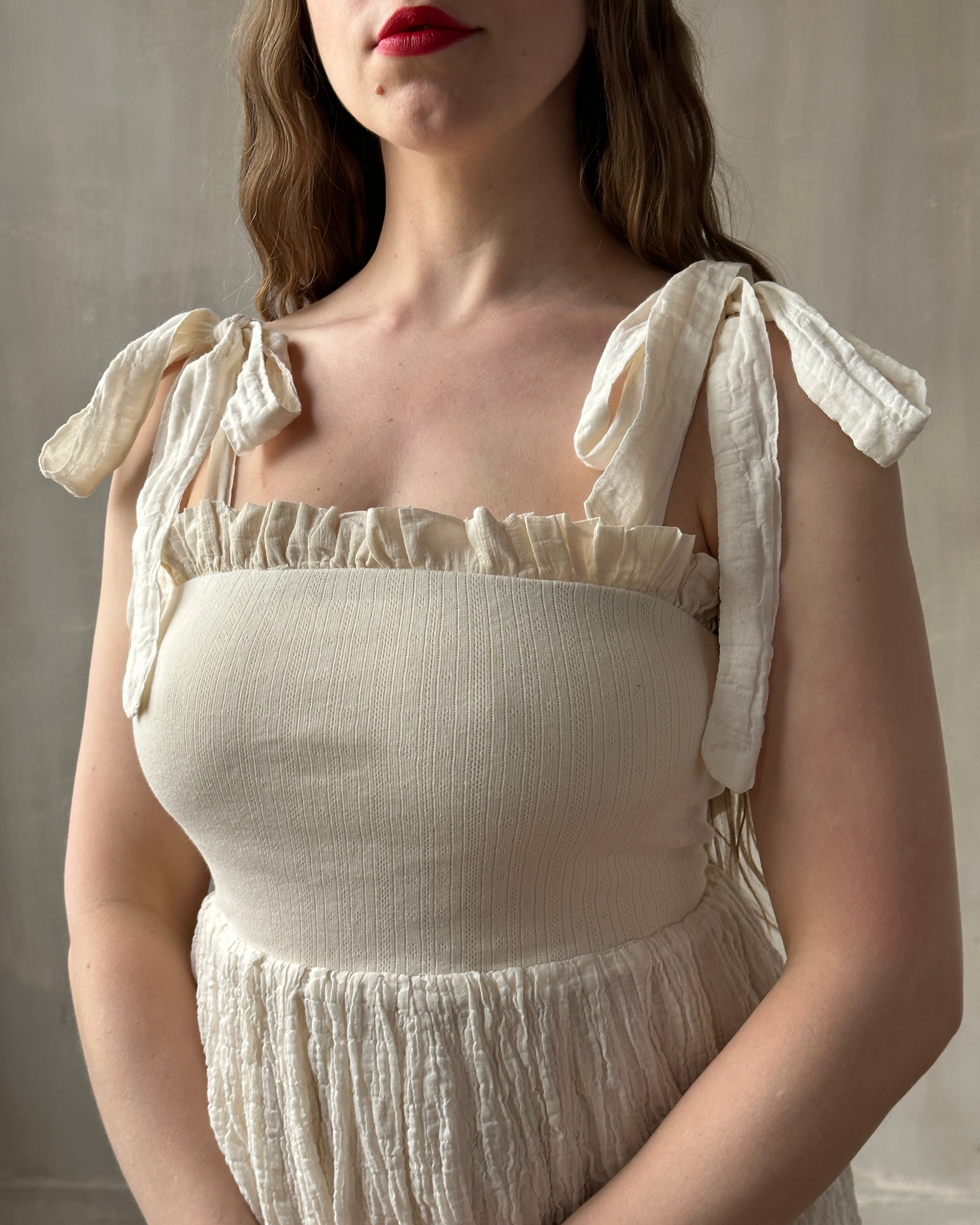 Heloise Dress in Cream Cotton (limited Edition)