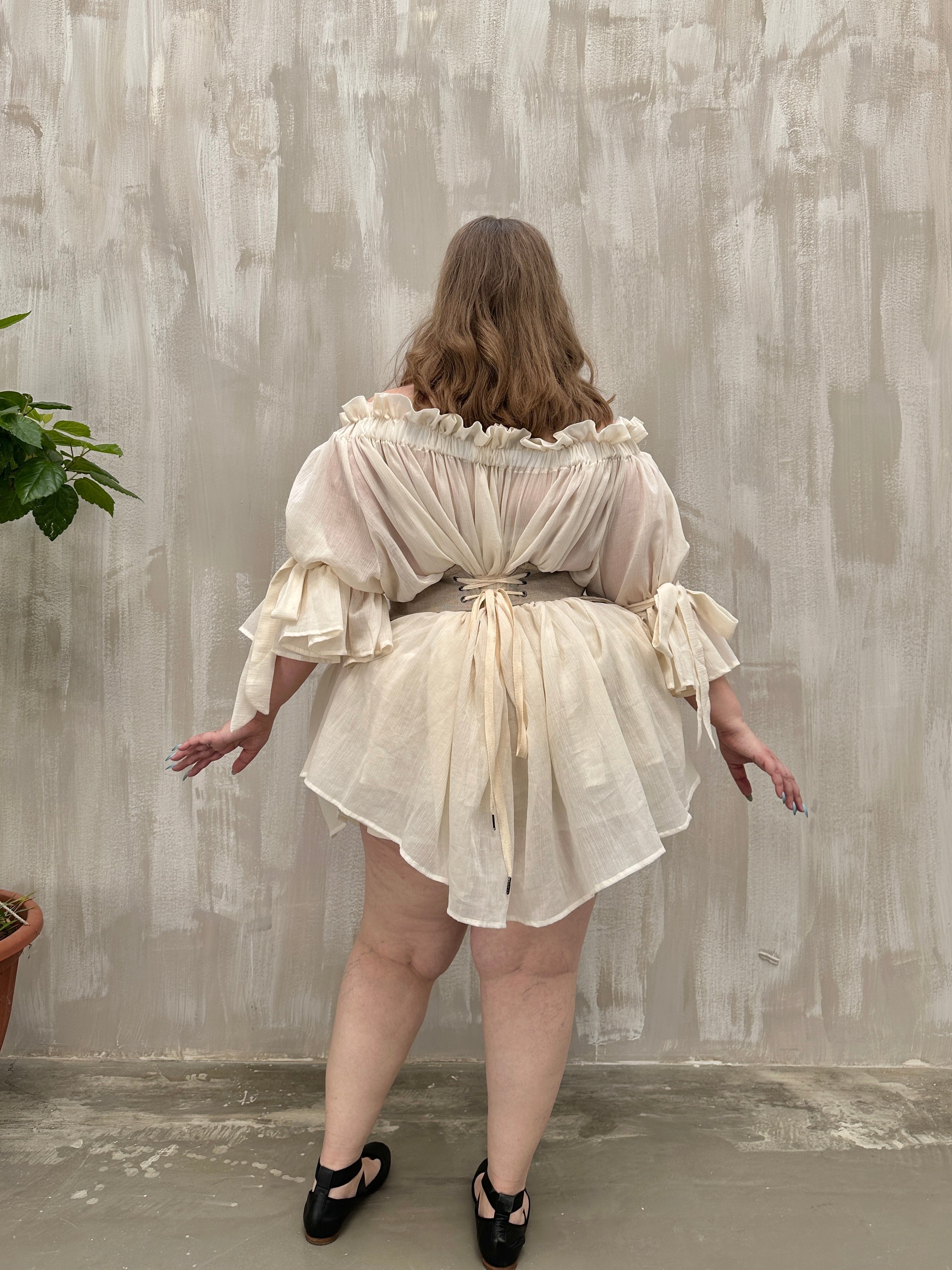 Sample Sale: Severina Corset Belt in Burlap Linen (Size III)