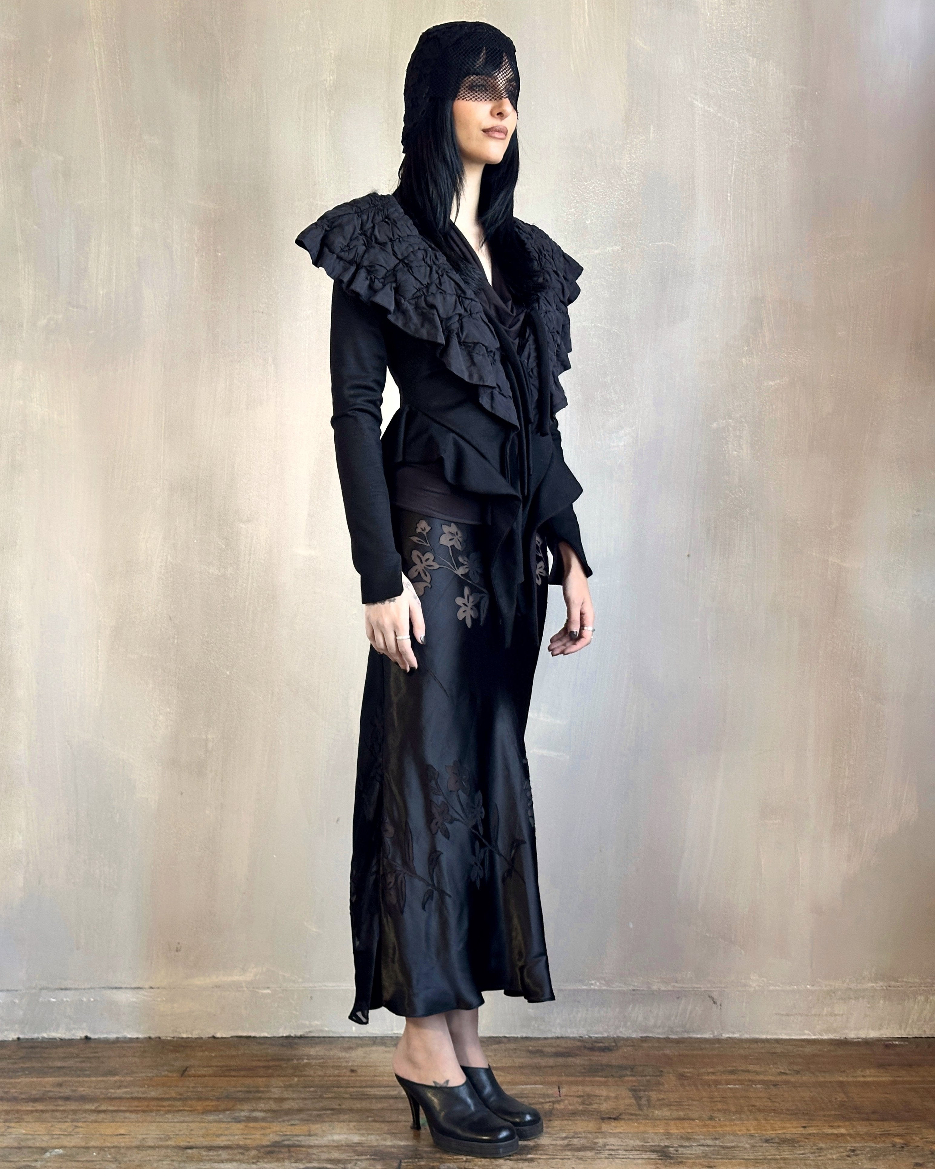 Sample Sale: "Chaos-Quilted" Wool Peplum Cardigan (Size I)