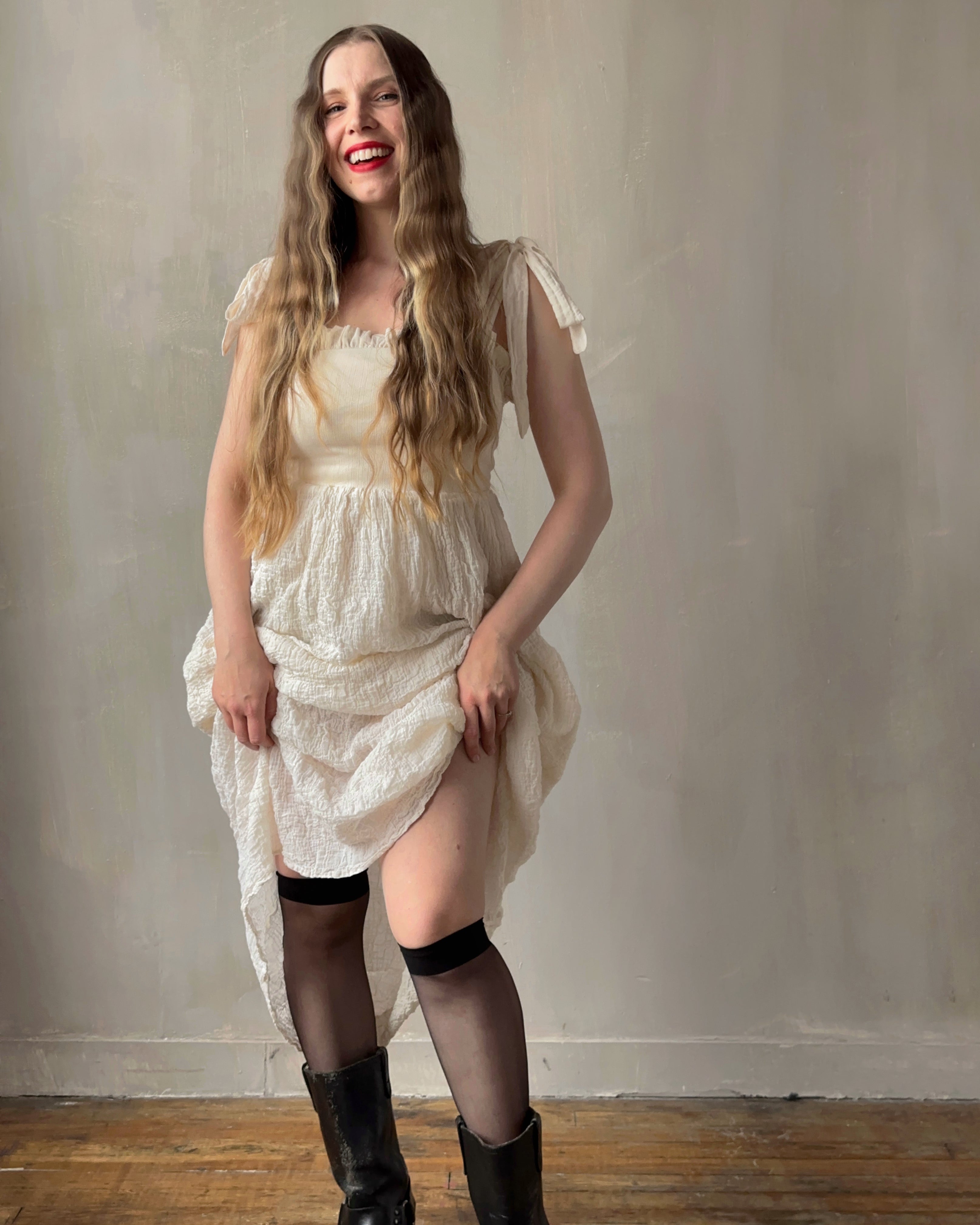 Heloise Dress in Cream Cotton (limited Edition)