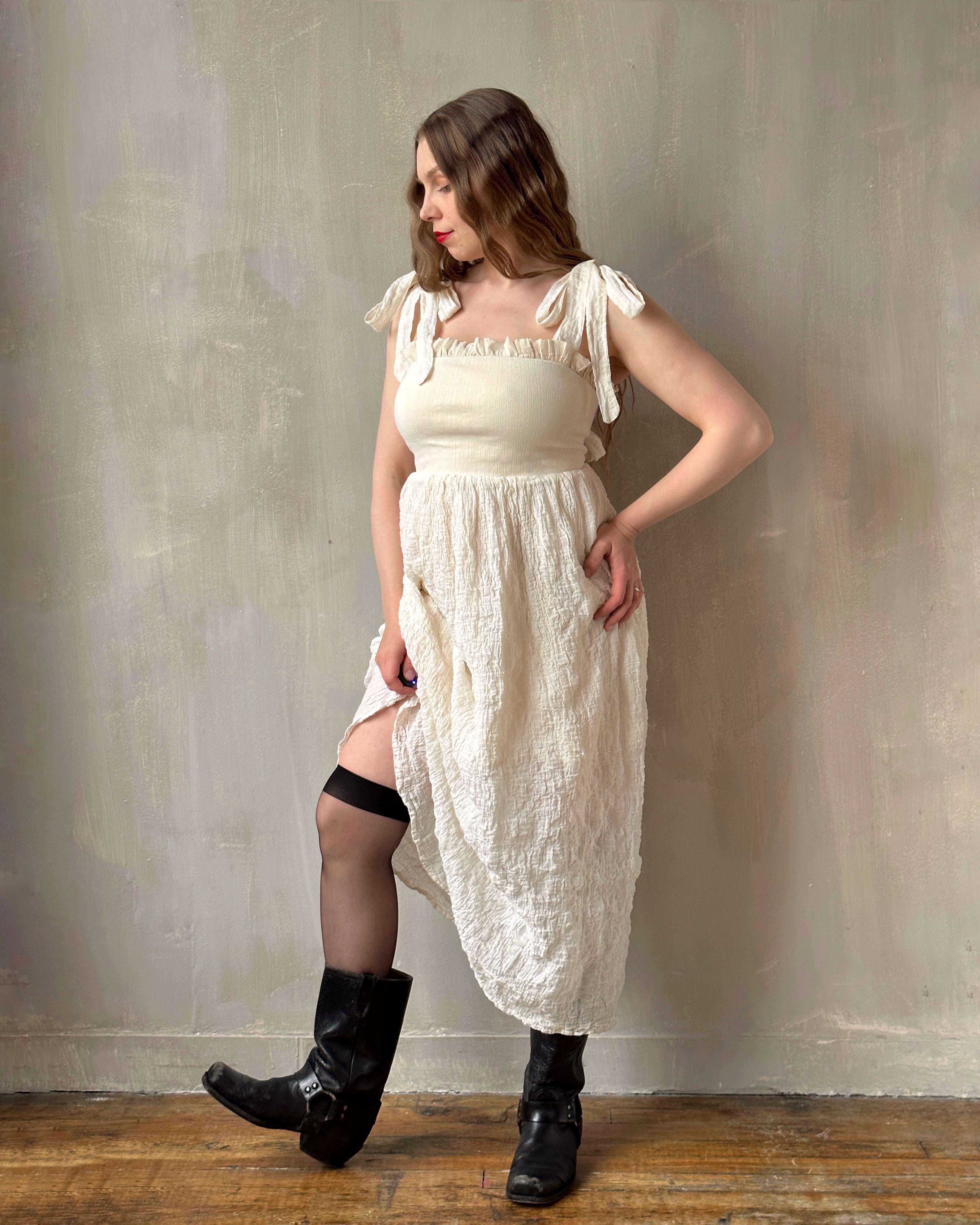 Heloise Dress in Cream Cotton (limited Edition)