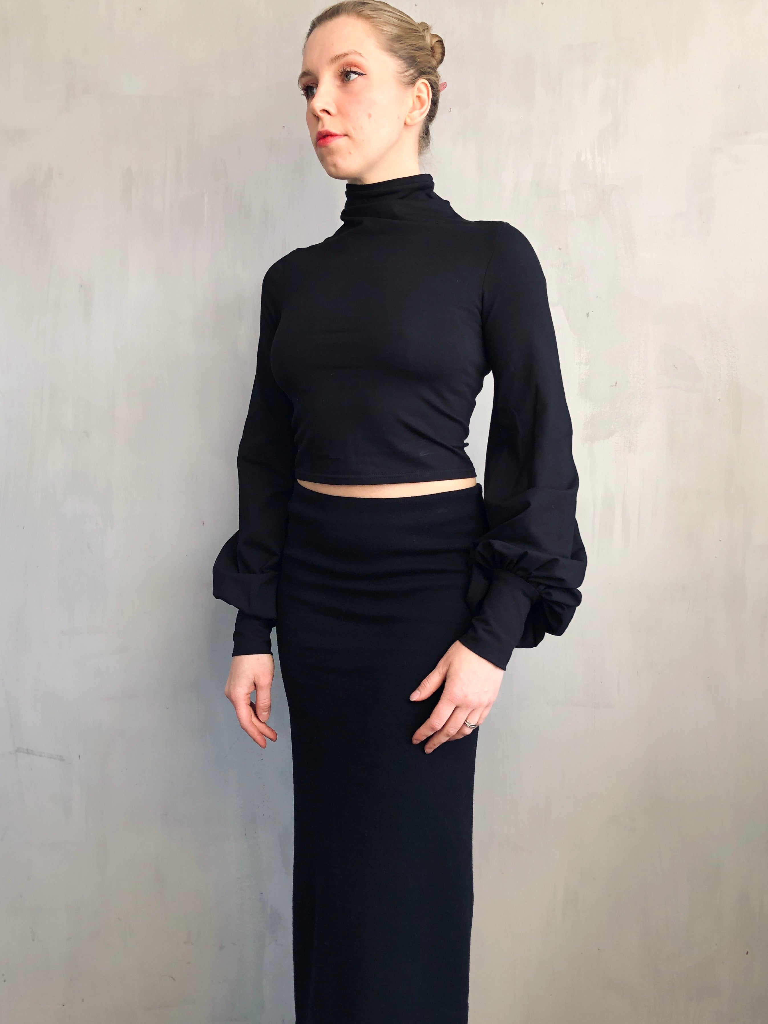 Restock 2021: High Collar Top w/Bishop Sleeves