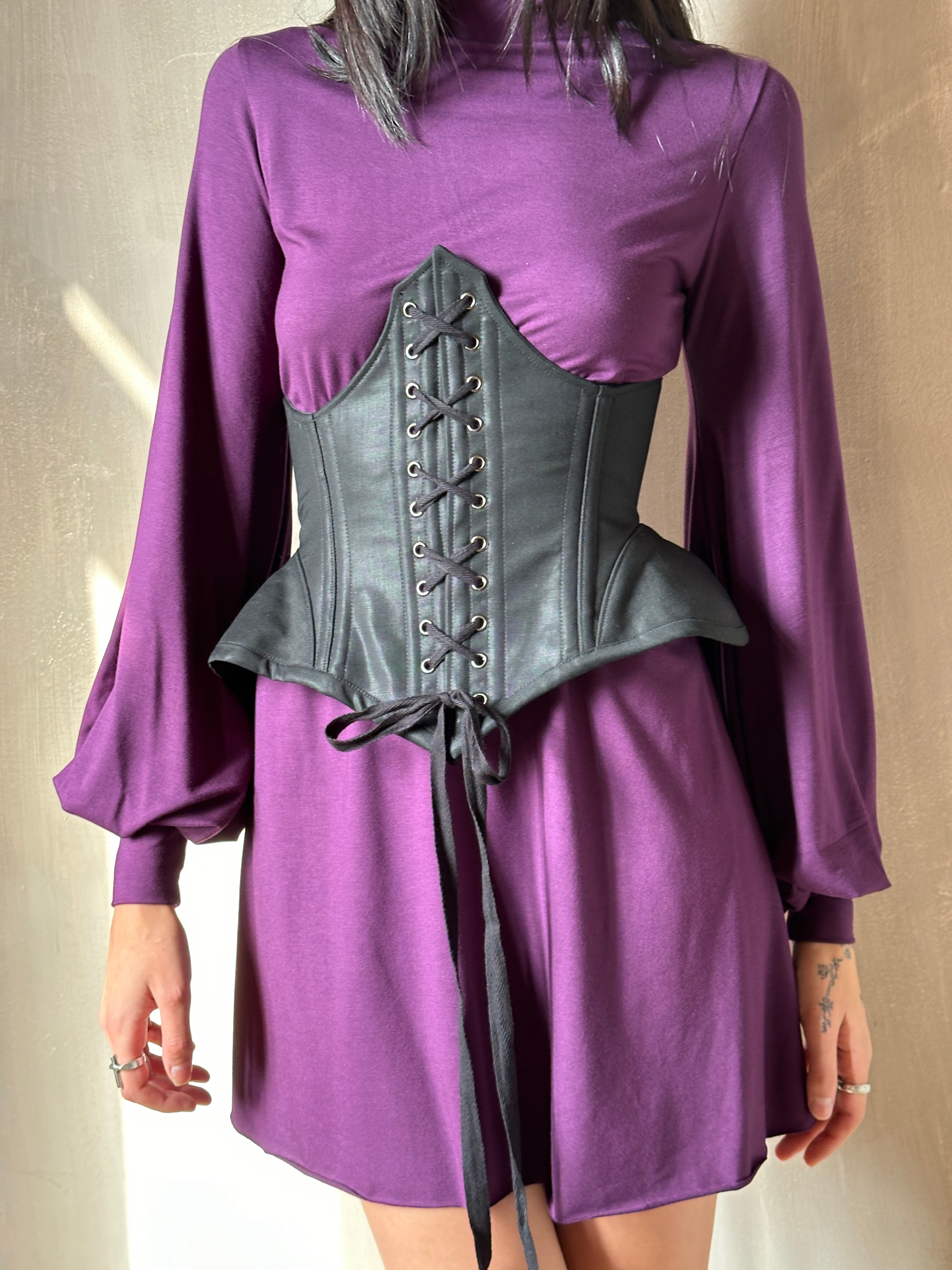 Holiday '24: Underbust Pannier Corset in Wool Sateen (Pre-Order)
