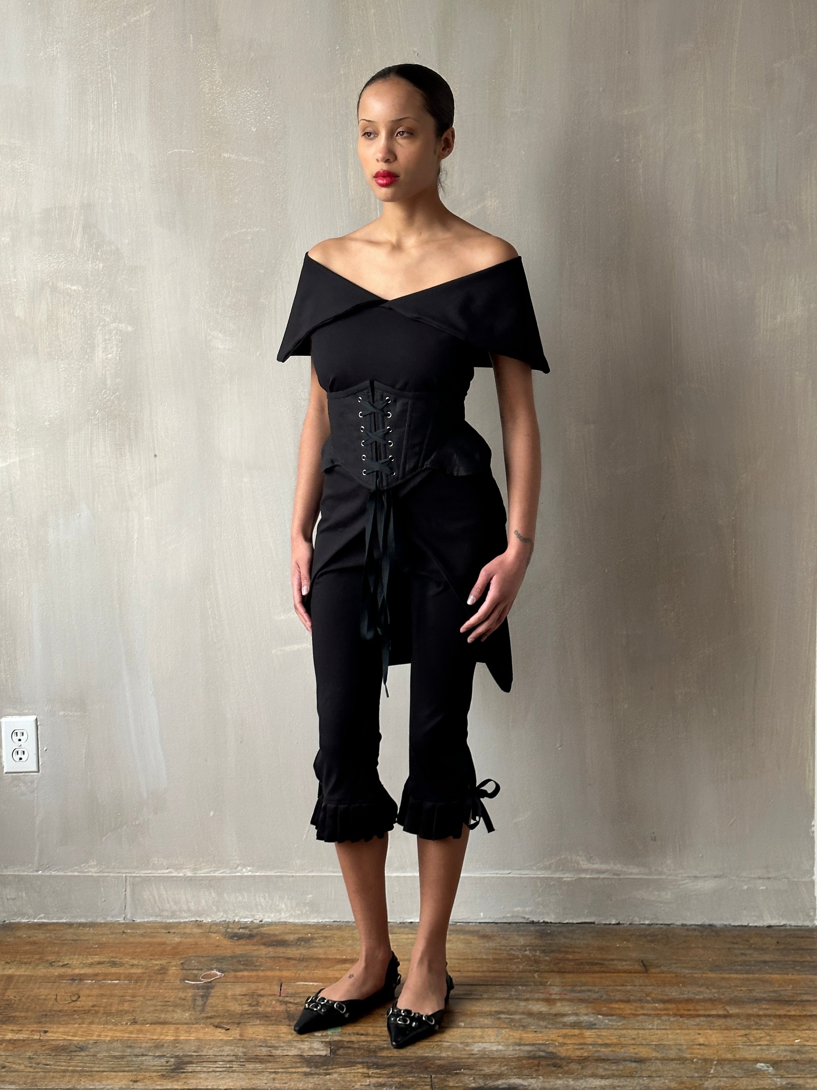 Knit Sailor Top in Black