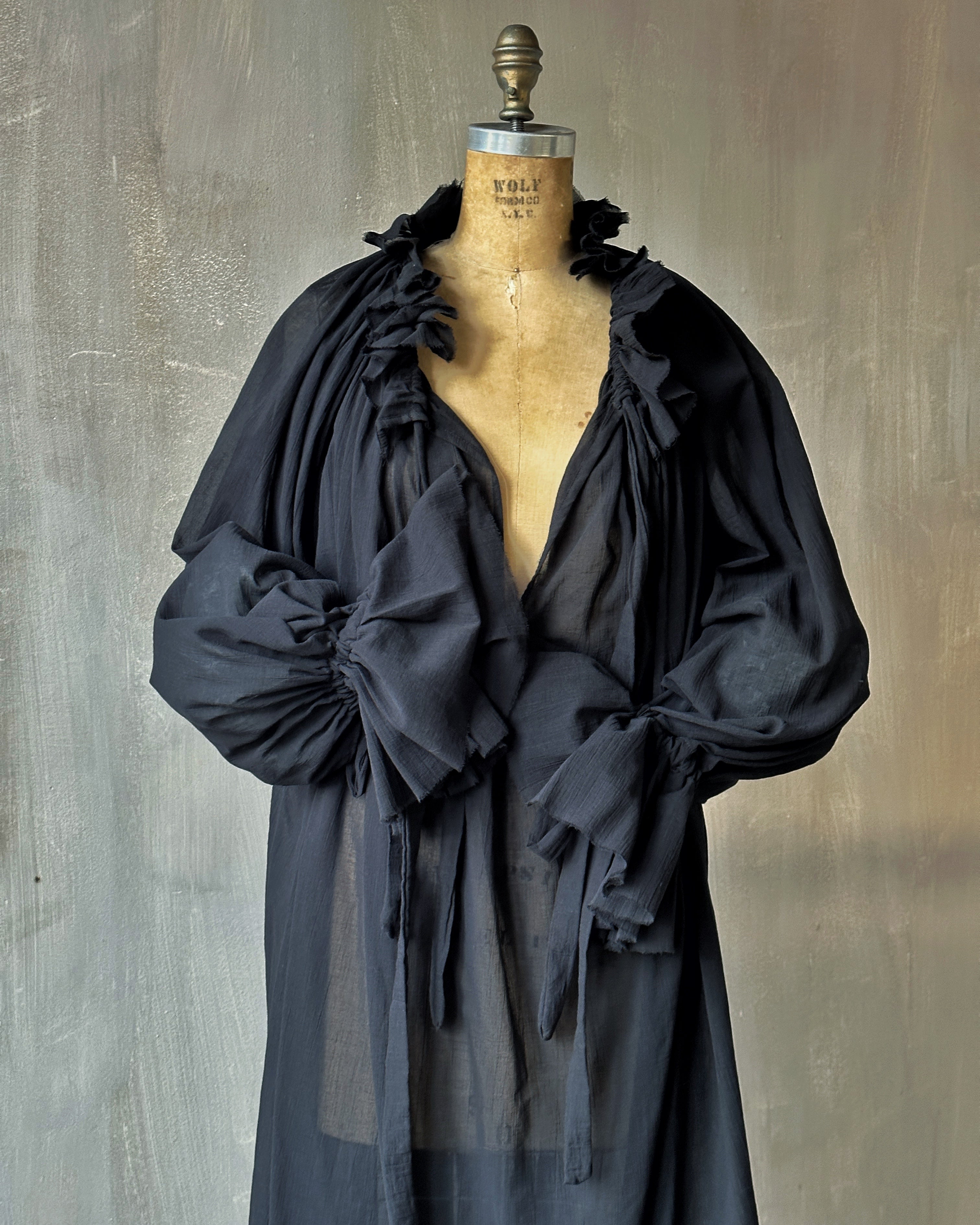 Alchemist Chemise in Black Cotton Gauze