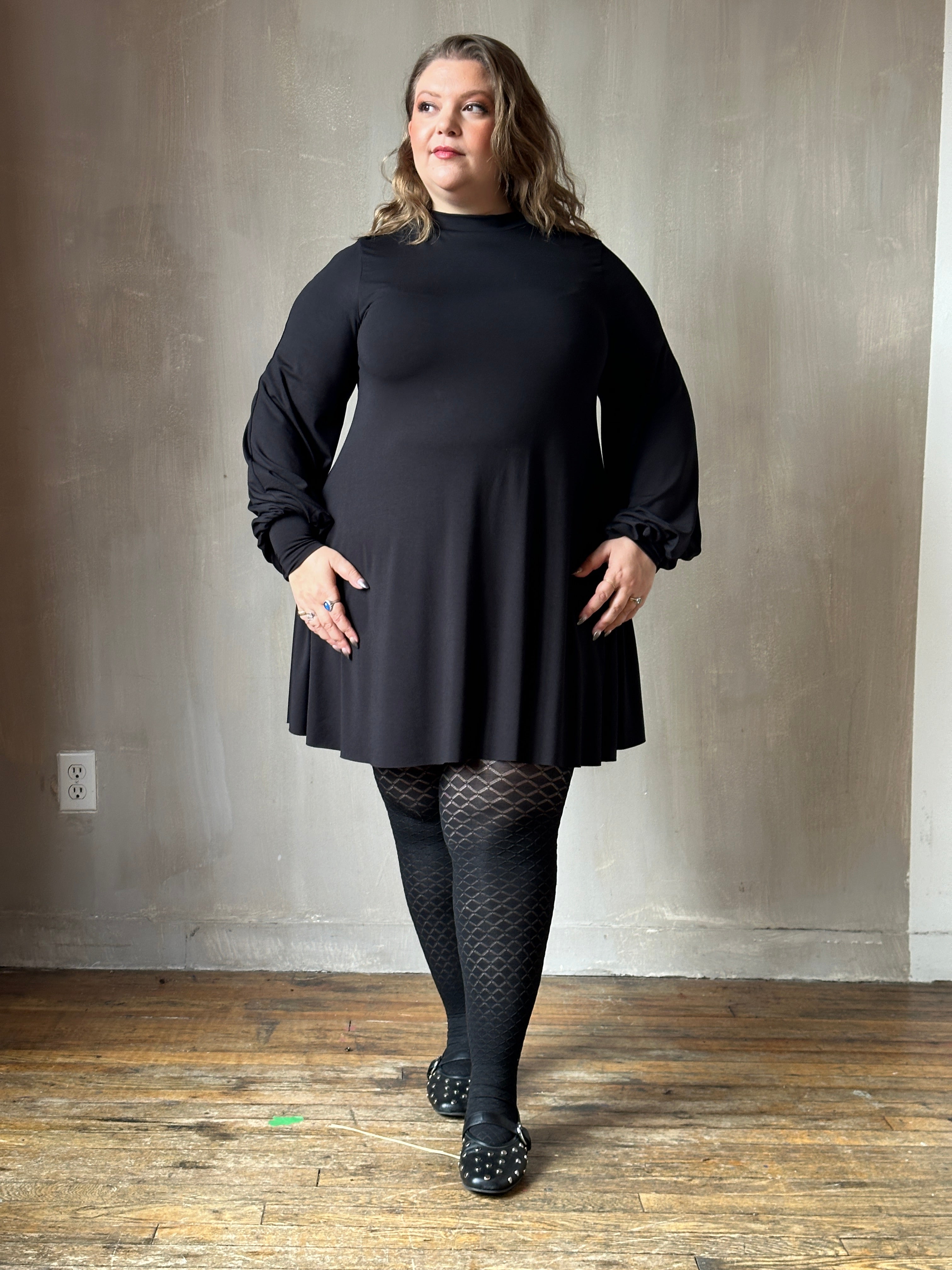 bishop sleeve short dress Mini Dress Sewing Pattern: Bishop Sleeve Bodycon (PDF Pattern)