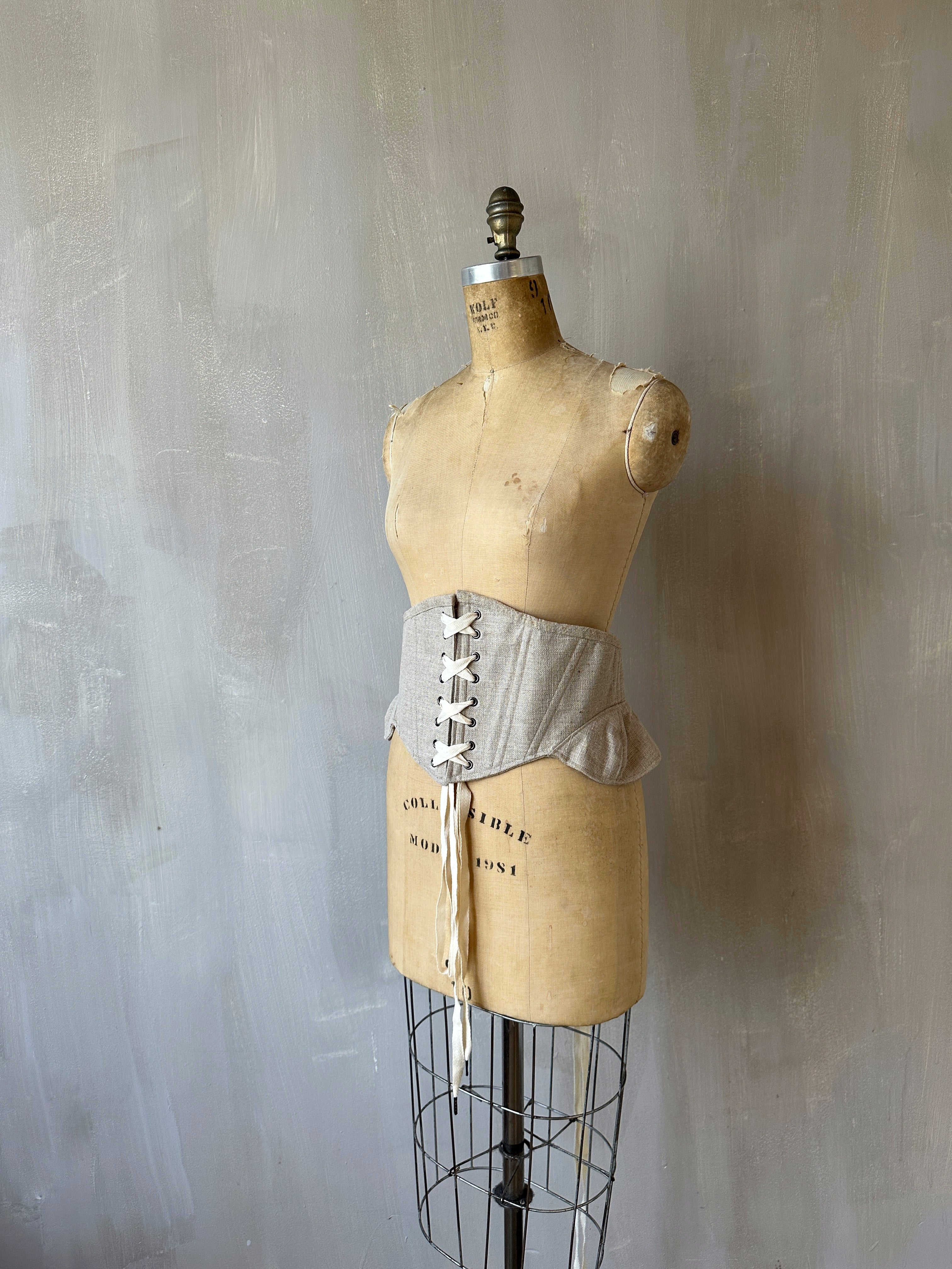 Sample Sale: Severina Corset Belt in Burlap Linen (Size III)