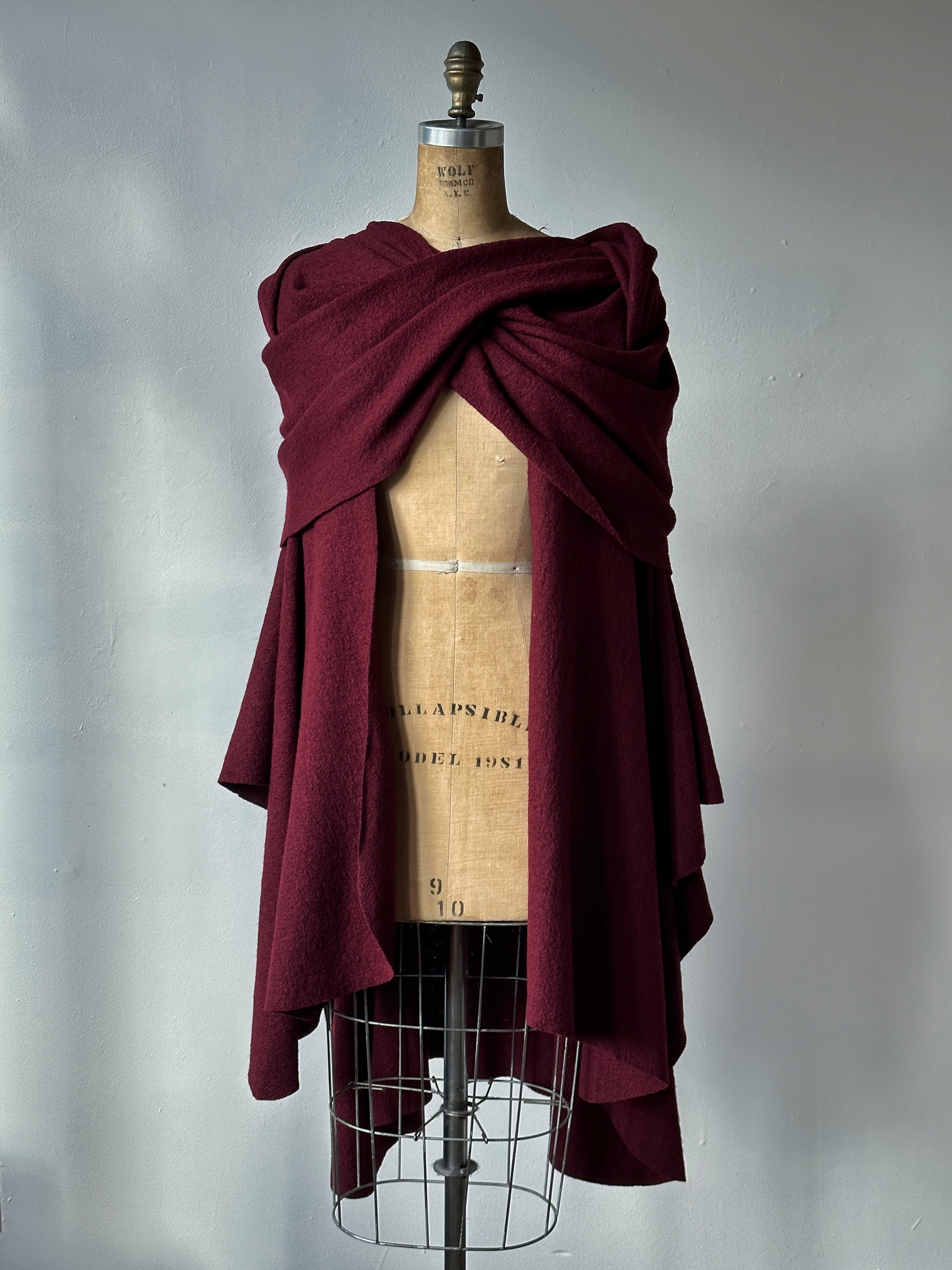 Mythic Cape in Oxblood Wool (Pre-Order)