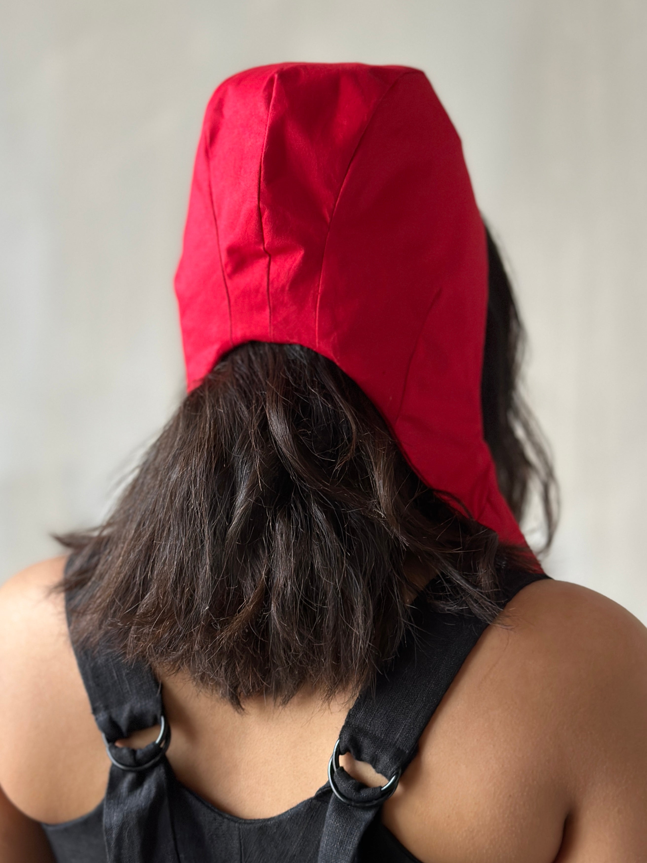Red Aviator Cap with Ties (Made-to-Order)