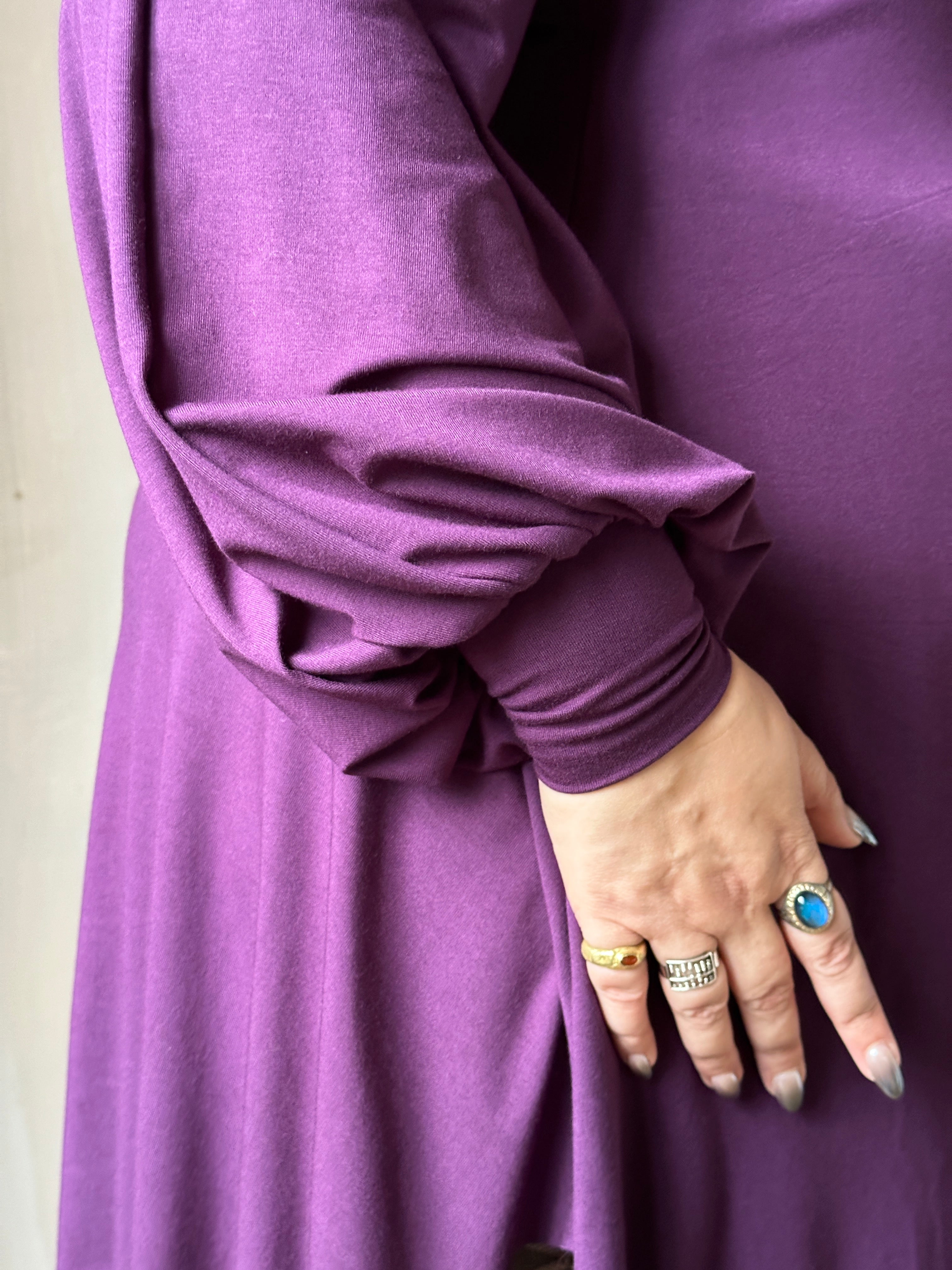 Holiday '24: Bishop Sleeve Mini Dress in Nightshade Purple (Pre-Order)