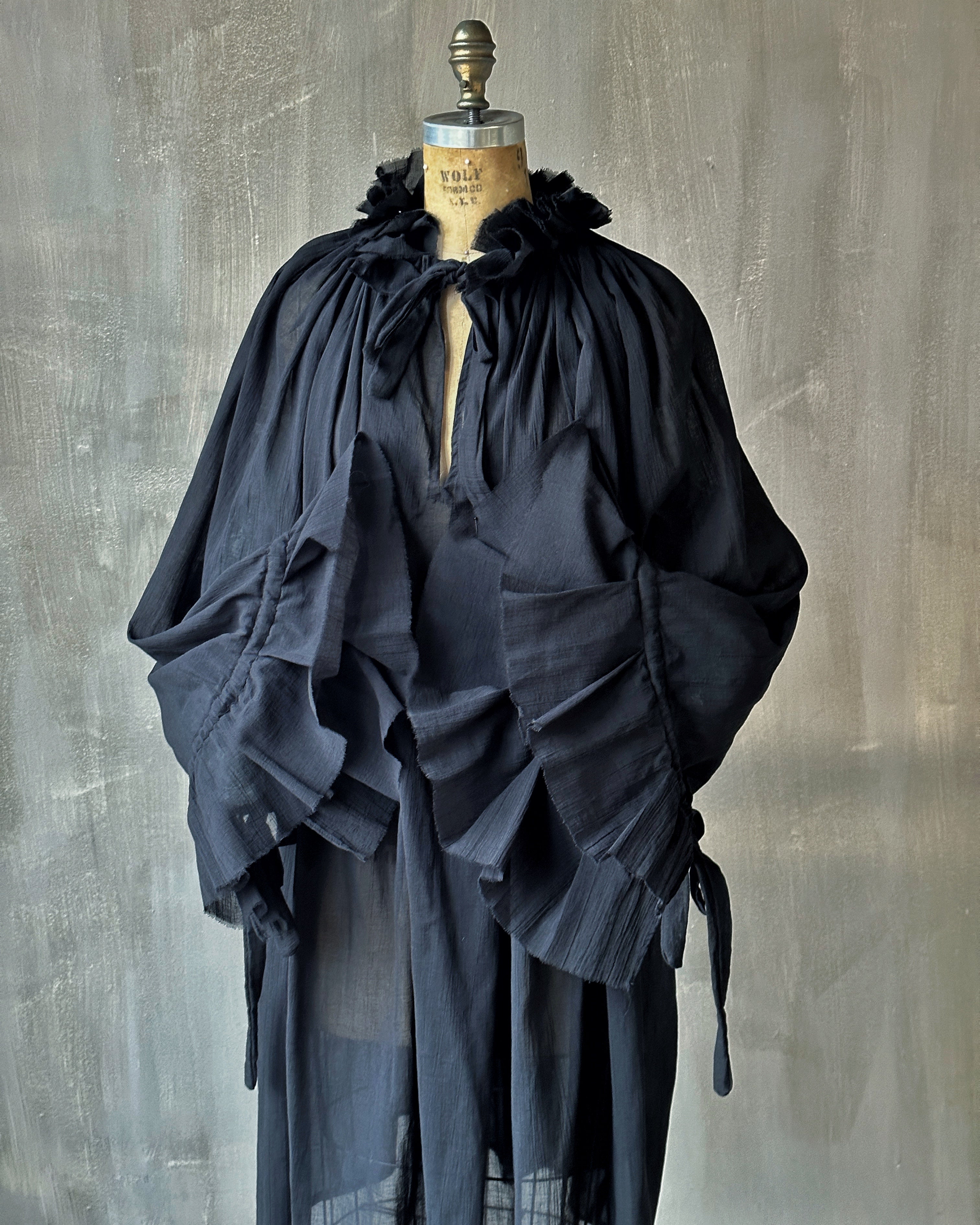 Alchemist Chemise in Black Cotton Gauze