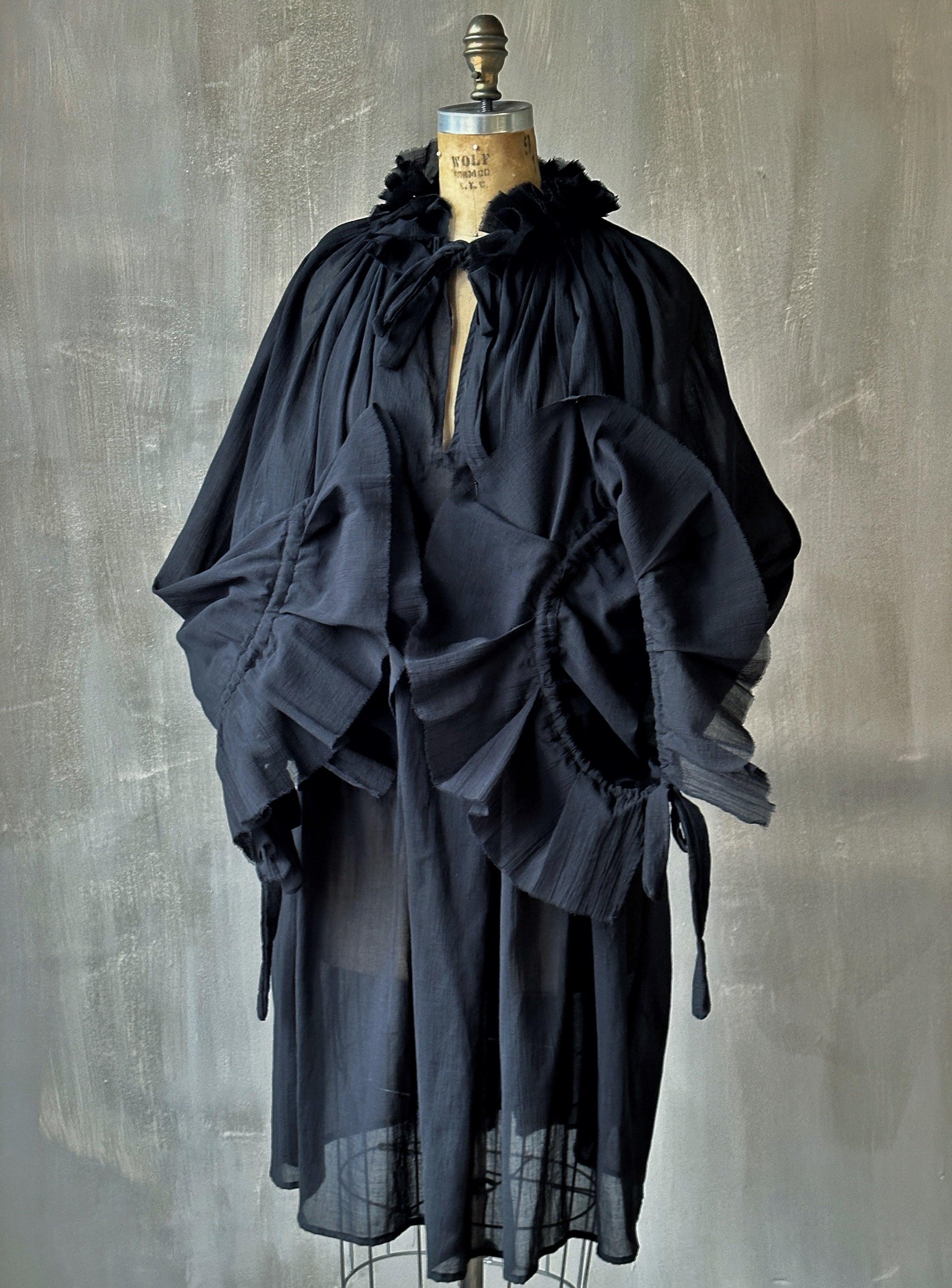 Alchemist Chemise in Black Cotton Gauze (Pre-Order)